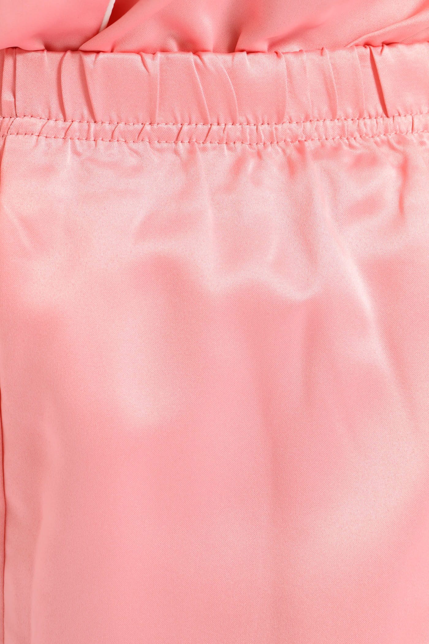 Button Through & Satin Short Set - Salmon - Image 5