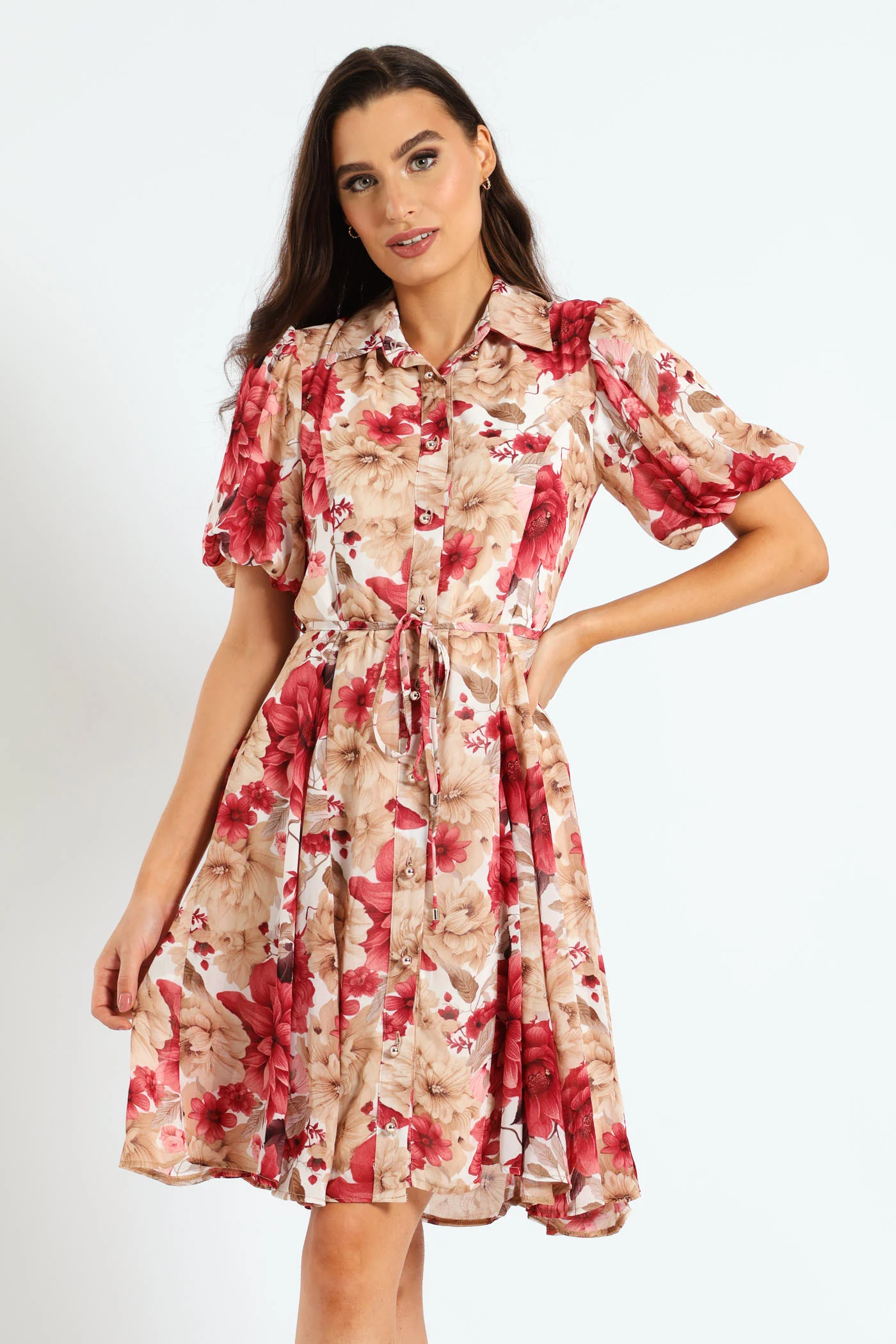 Button Through Godet Tea Dress - Image 3
