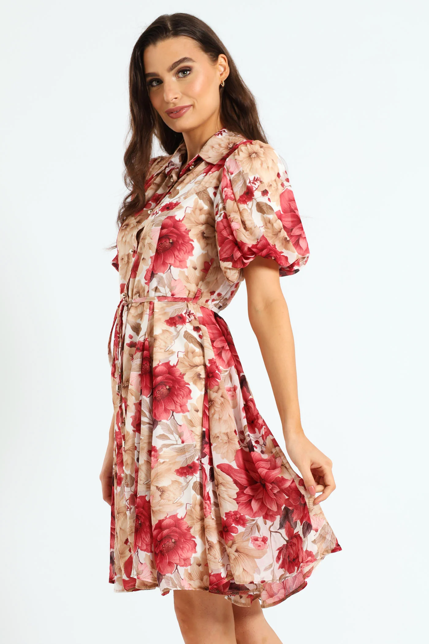 Button Through Godet Tea Dress - Image 4