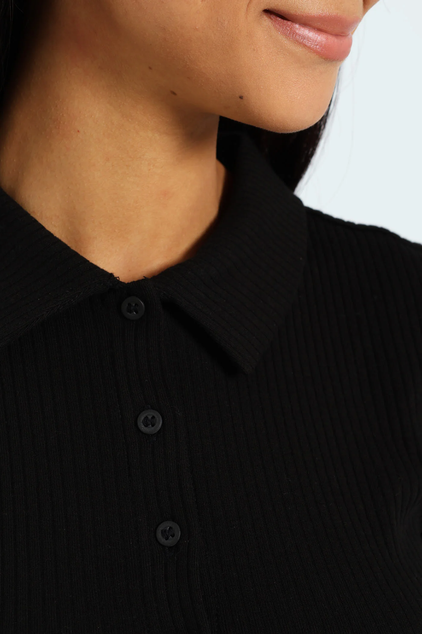 Button Through Golfer - Black - Image 2