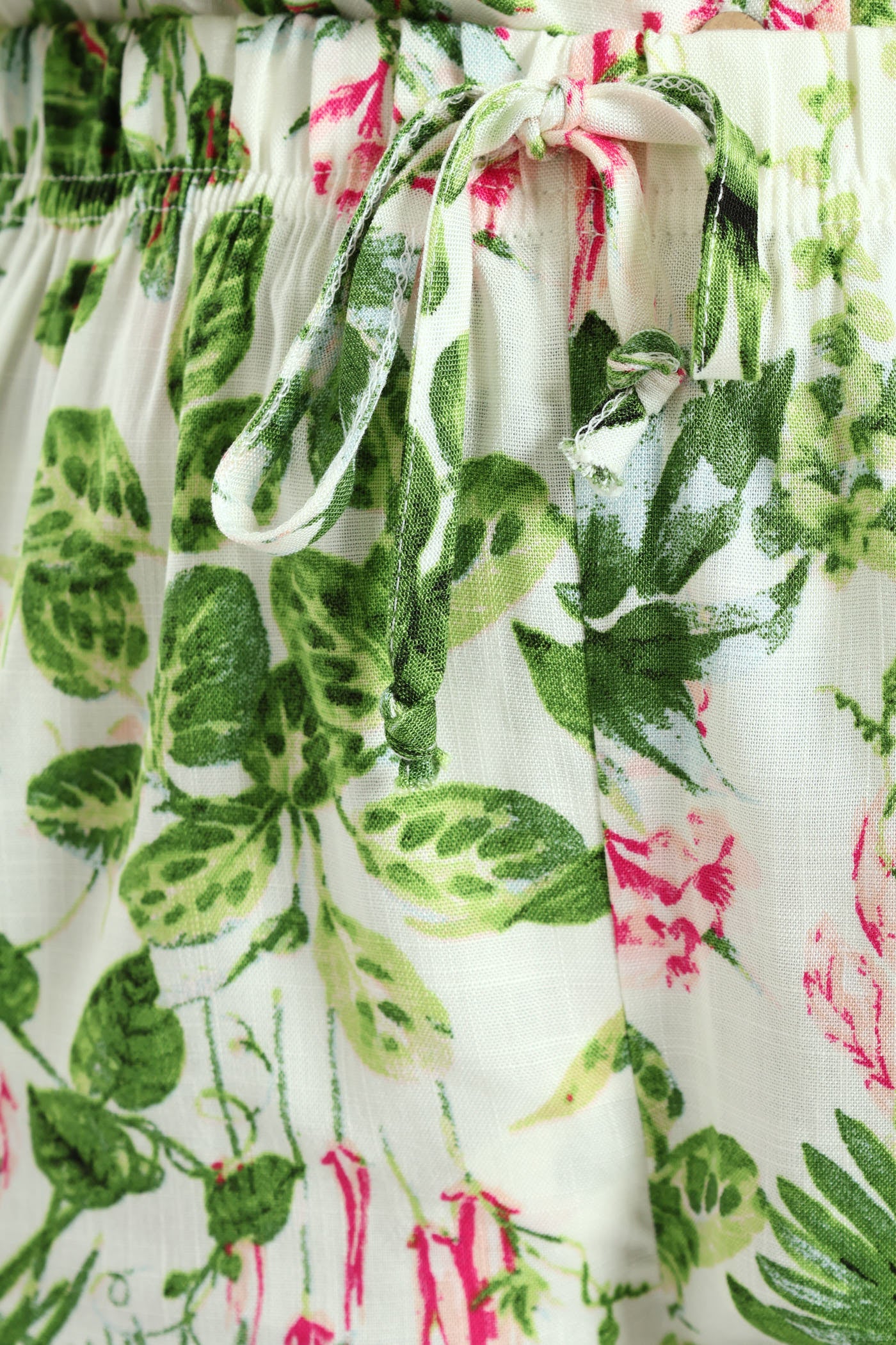 Button Through Jungle Linen Short Set - Multi - Image 3