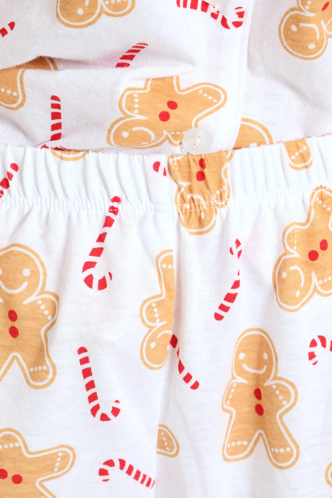 Button Through Short Christmas Knit Set  - White - Image 5