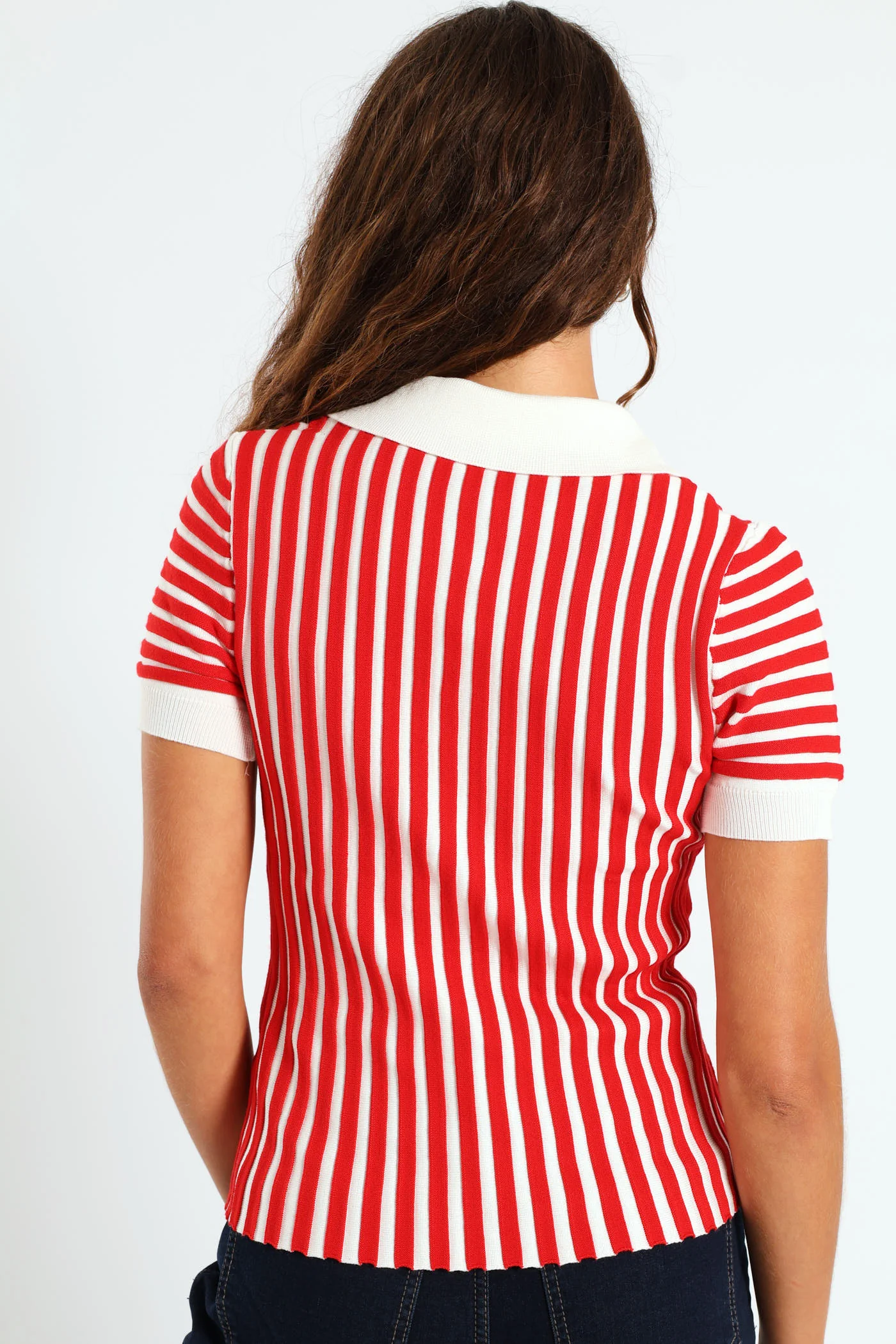 Button Two Tone Golfer - White/Red - Image 3