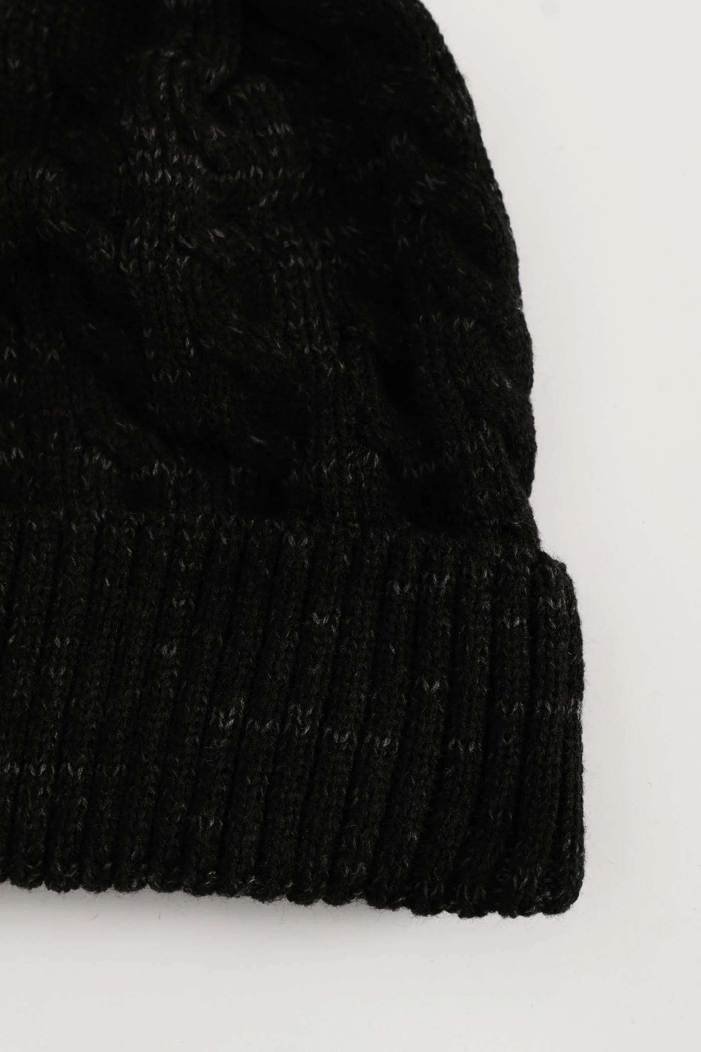 Cable Knit Beanie - Charcoal - Image 3