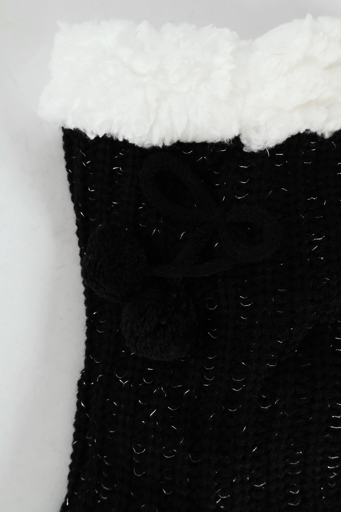 Cable Knit Bed Socks - Black - Image 2