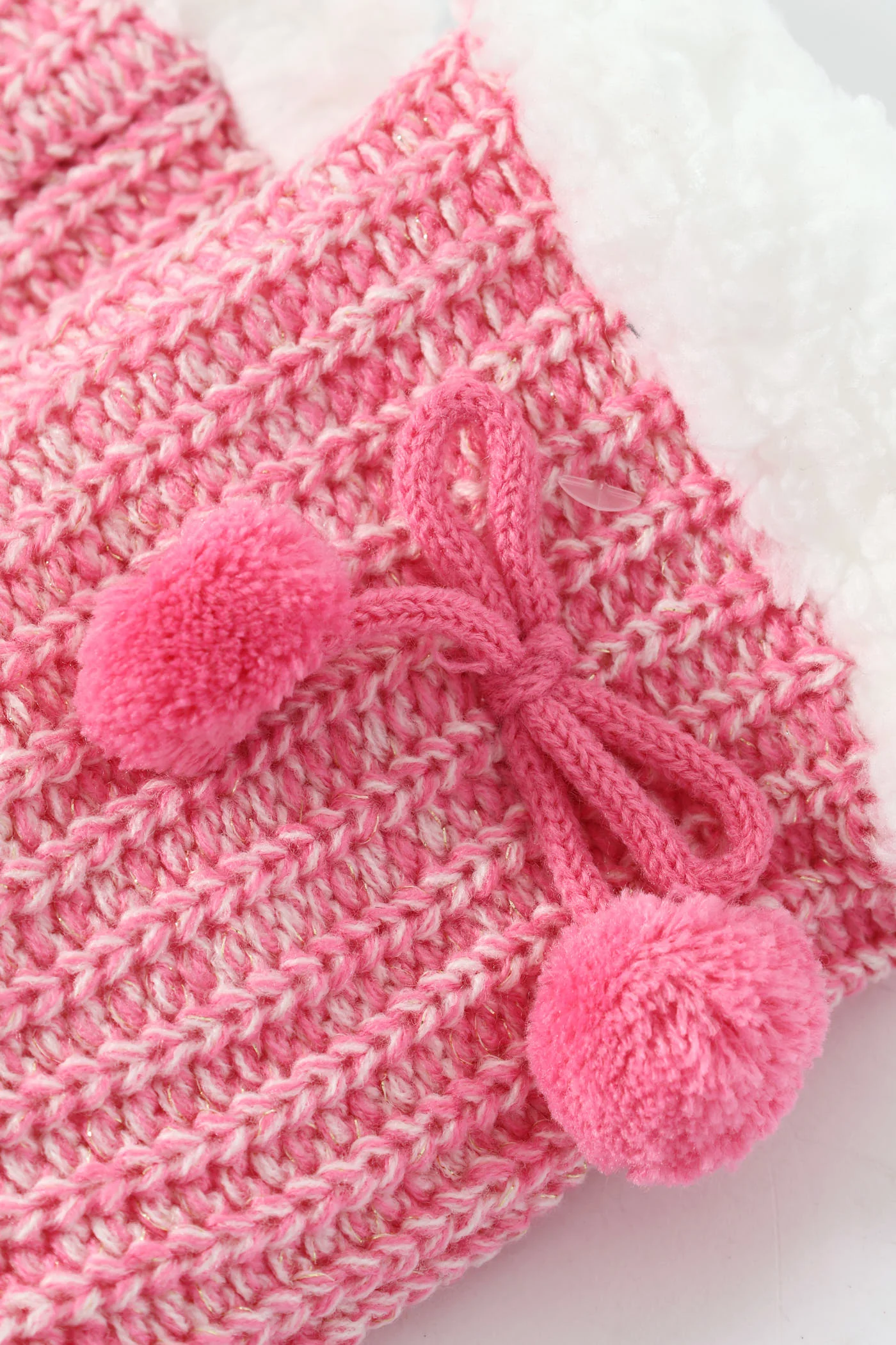 Cable Knit Bed Socks - Pink - Image 2