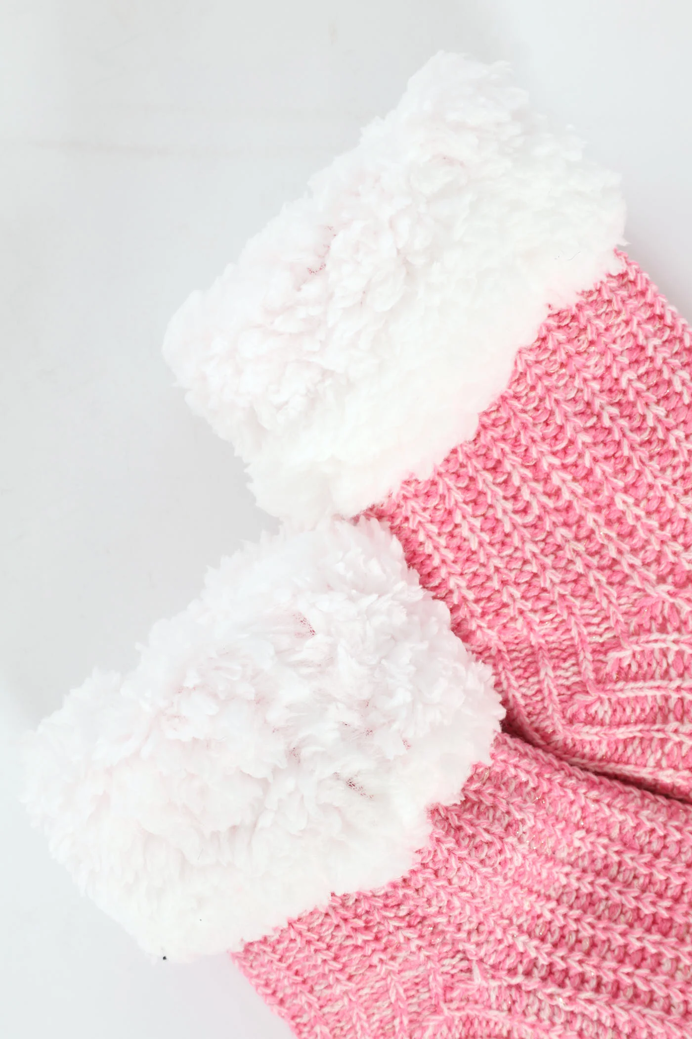 Cable Knit Bed Socks - Pink - Image 3