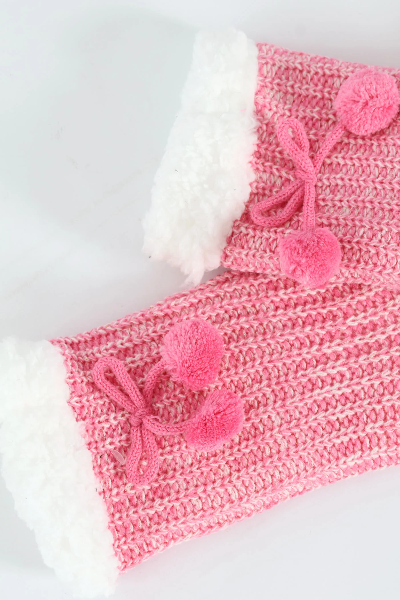 Cable Knit Bed Socks - Pink - Image 4