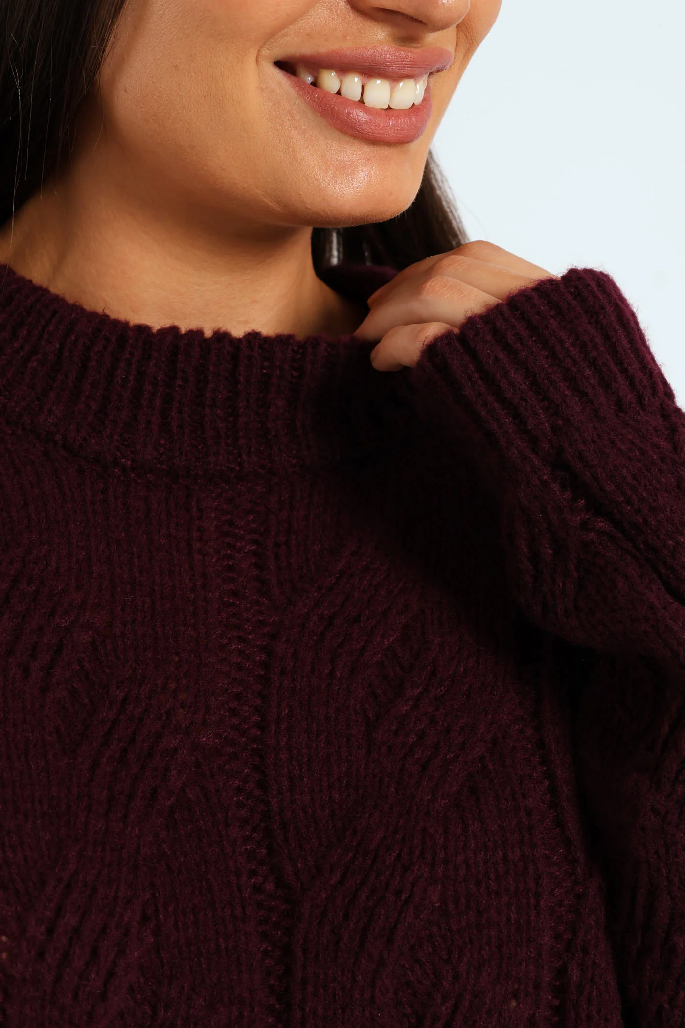 Cable Pullover - Plum Noir - Image 2