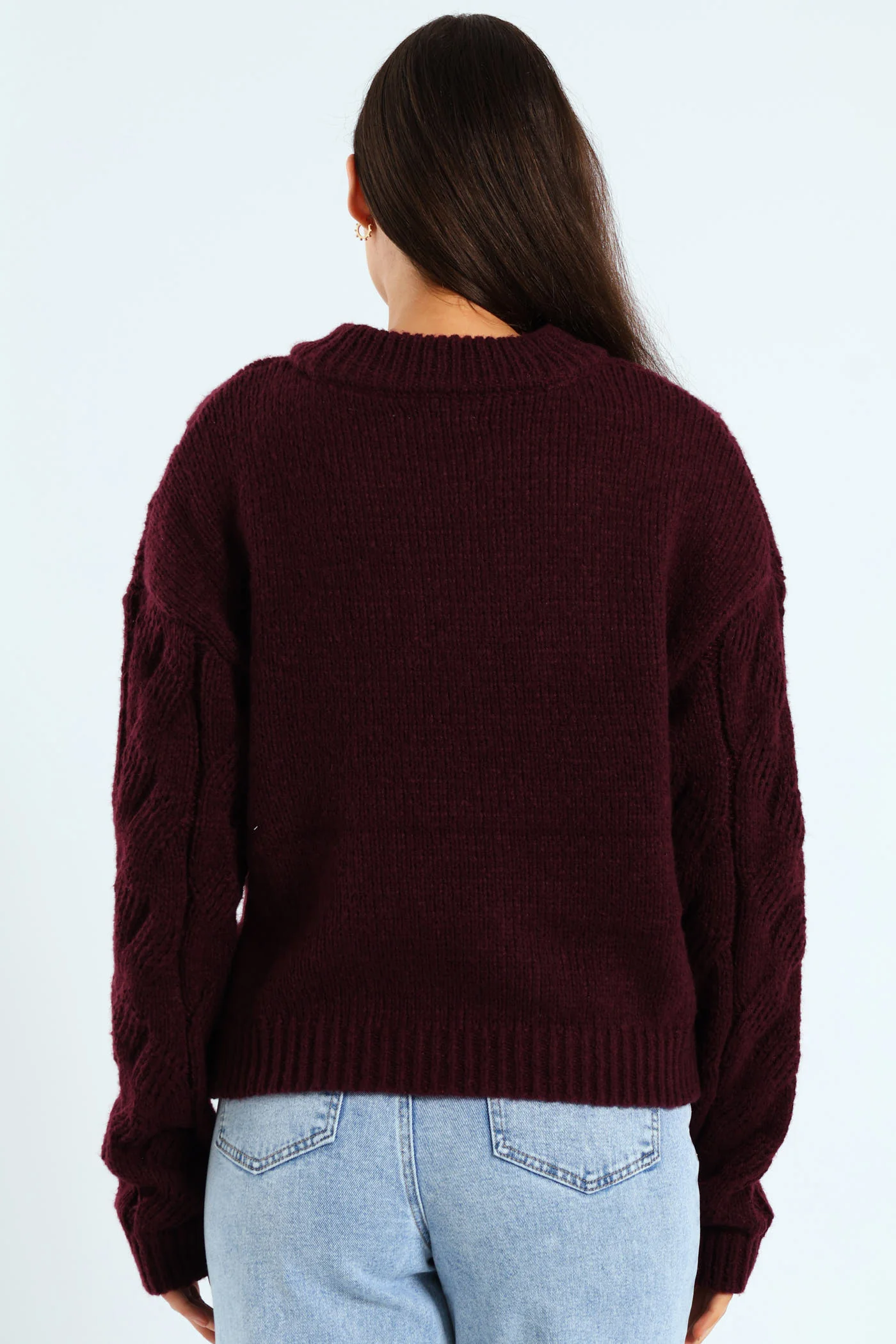 Cable Pullover - Plum Noir - Image 3
