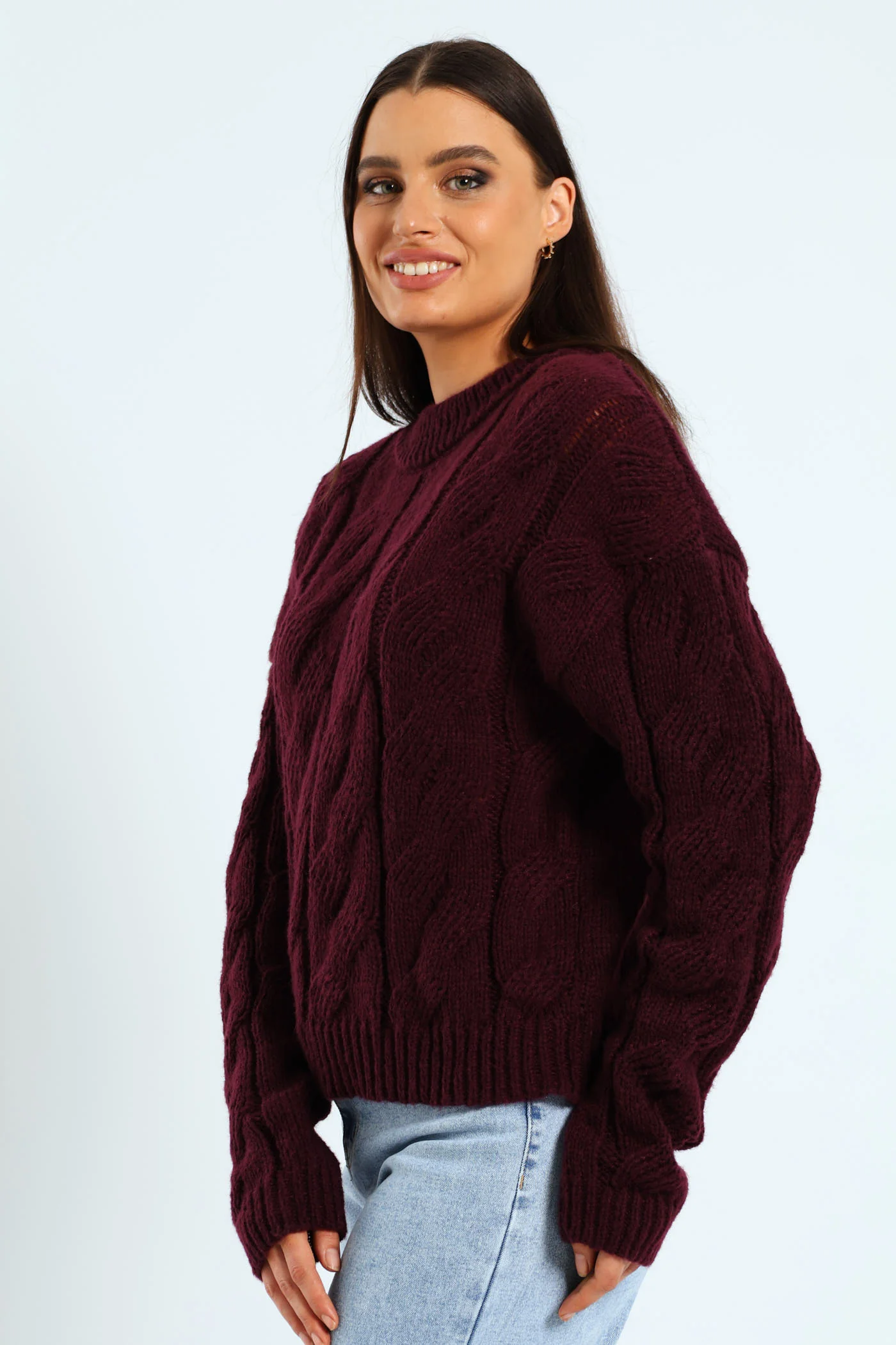 Cable Pullover - Plum Noir - Image 4
