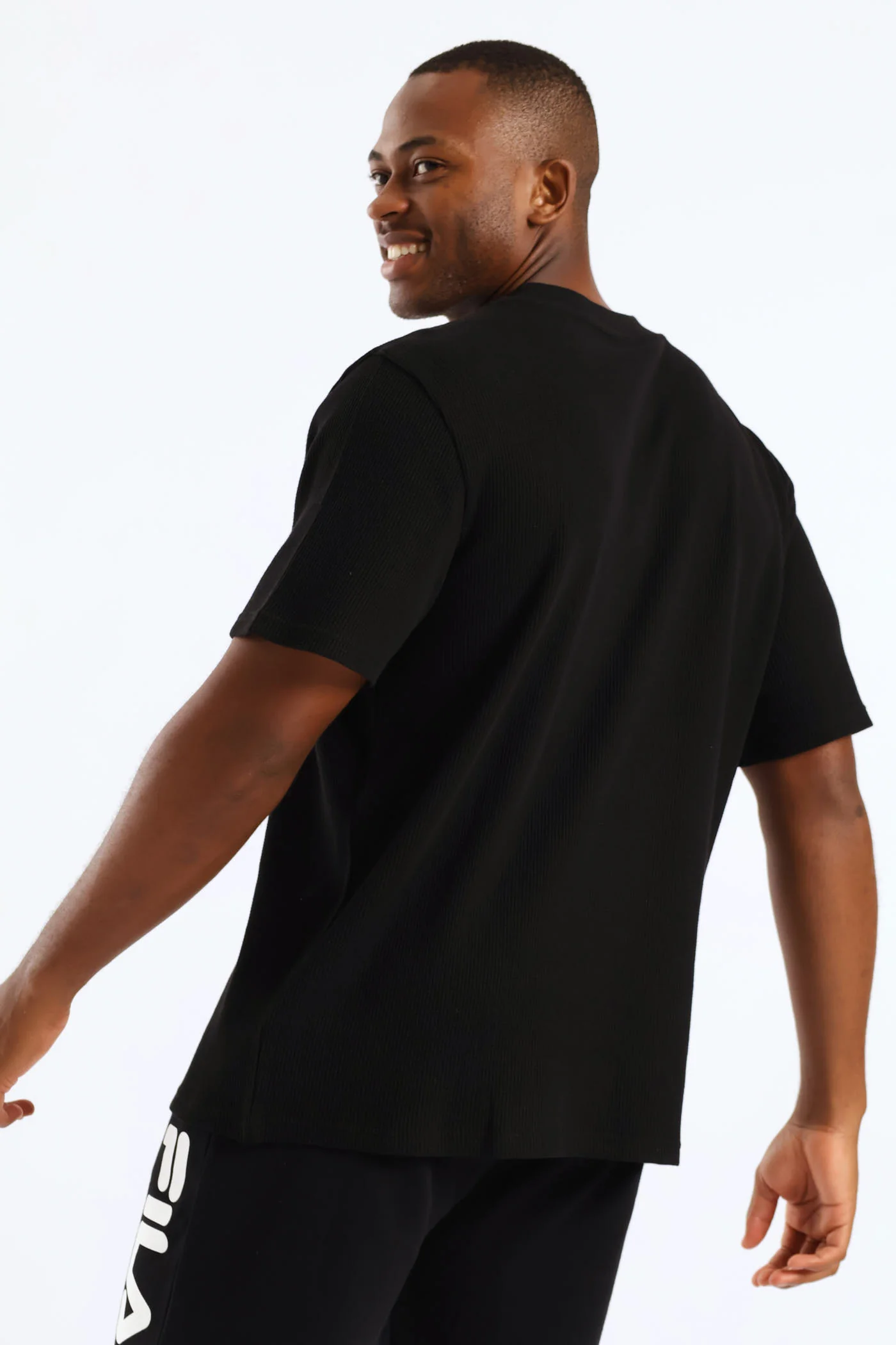 Caleb Waffle T-Shirt - Black - Image 5