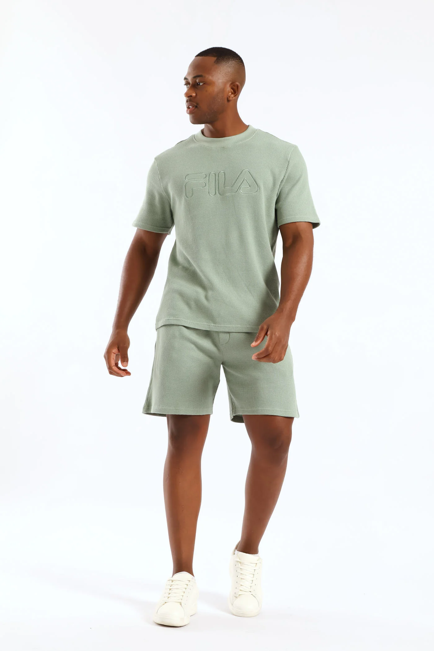 Caleb Waffle T-Shirt - Sage - Image 3