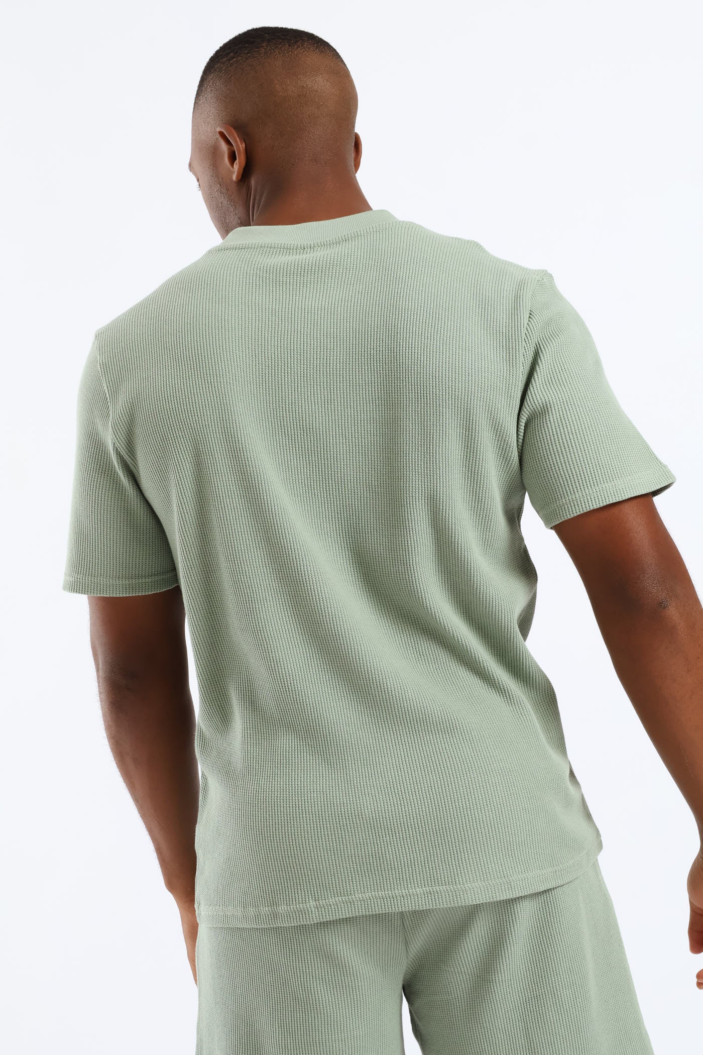 Caleb Waffle T-Shirt - Sage - Image 5