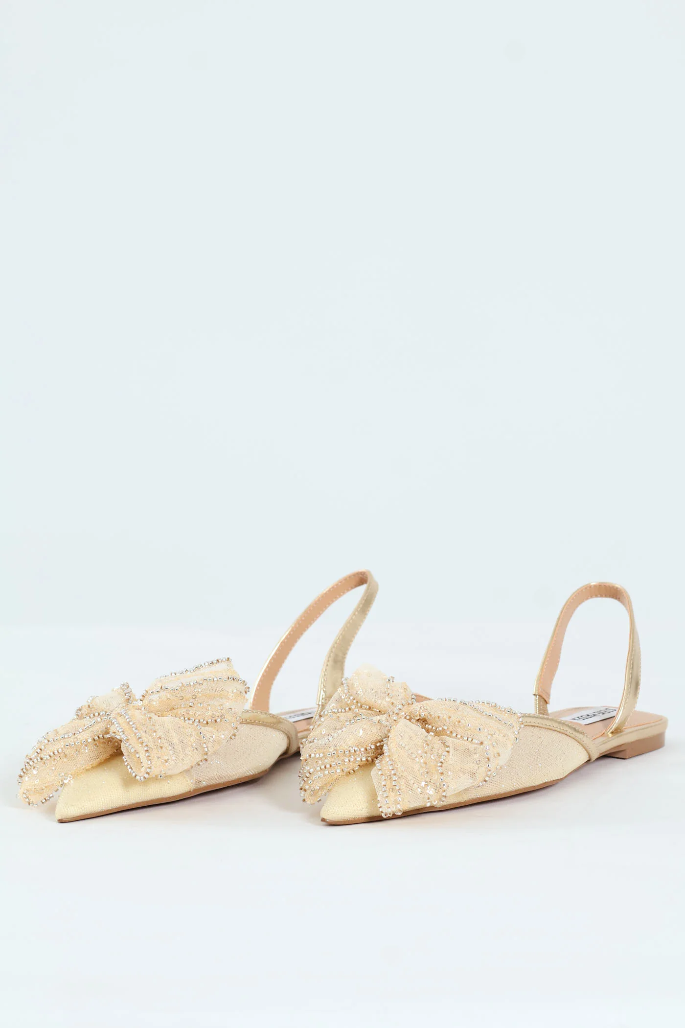 Calibria Pointed Toe Bow Sling Back - Gold - Image 2