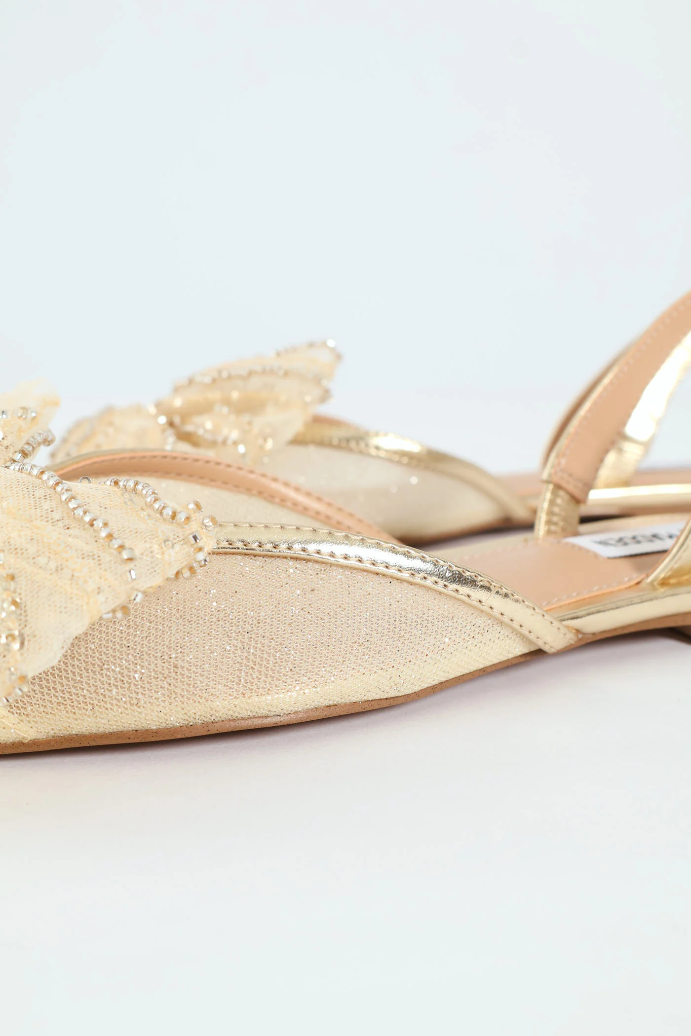 Calibria Pointed Toe Bow Sling Back - Gold - Image 5