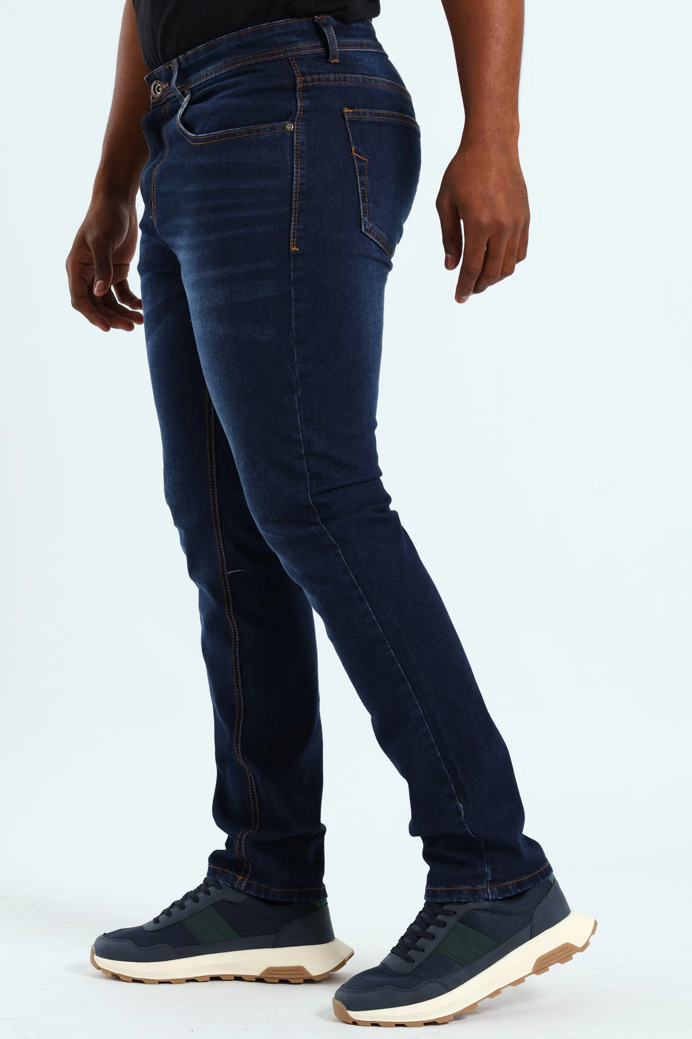 Camel Tint Straight Leg Denim - Dark Wash - Image 3