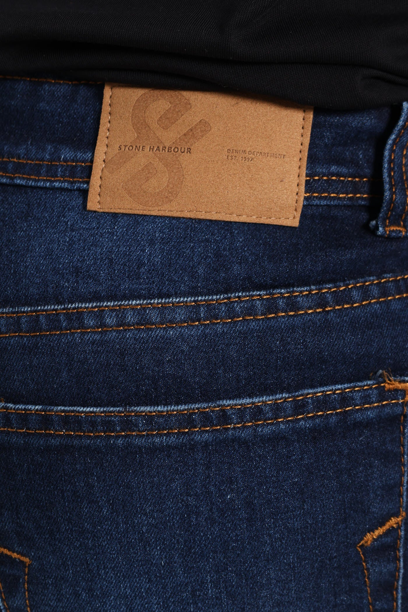 Camel Tint Straight Leg Denim - Dark Wash - Image 4