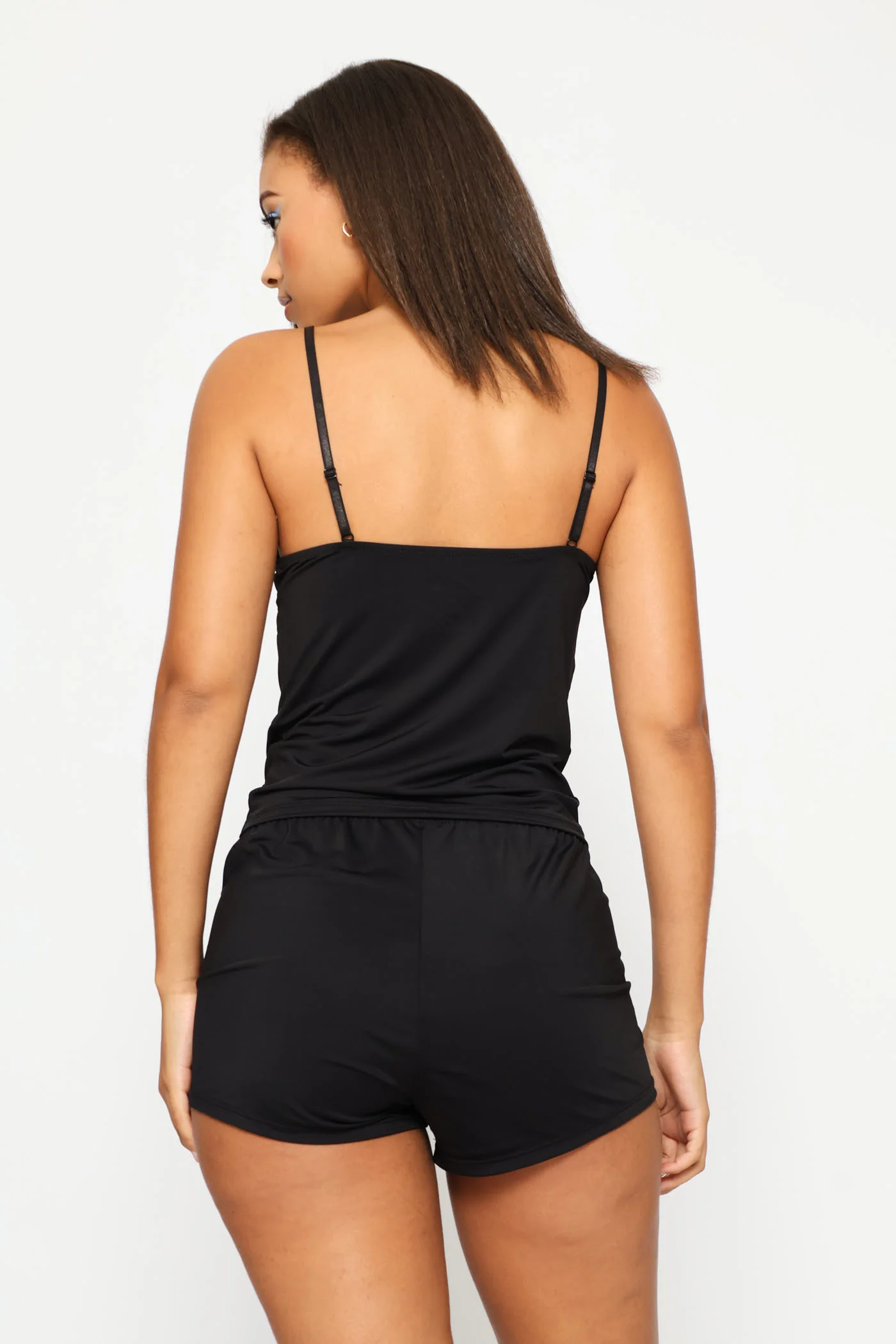 Cami & Short Polyamide Set - Black - Image 5