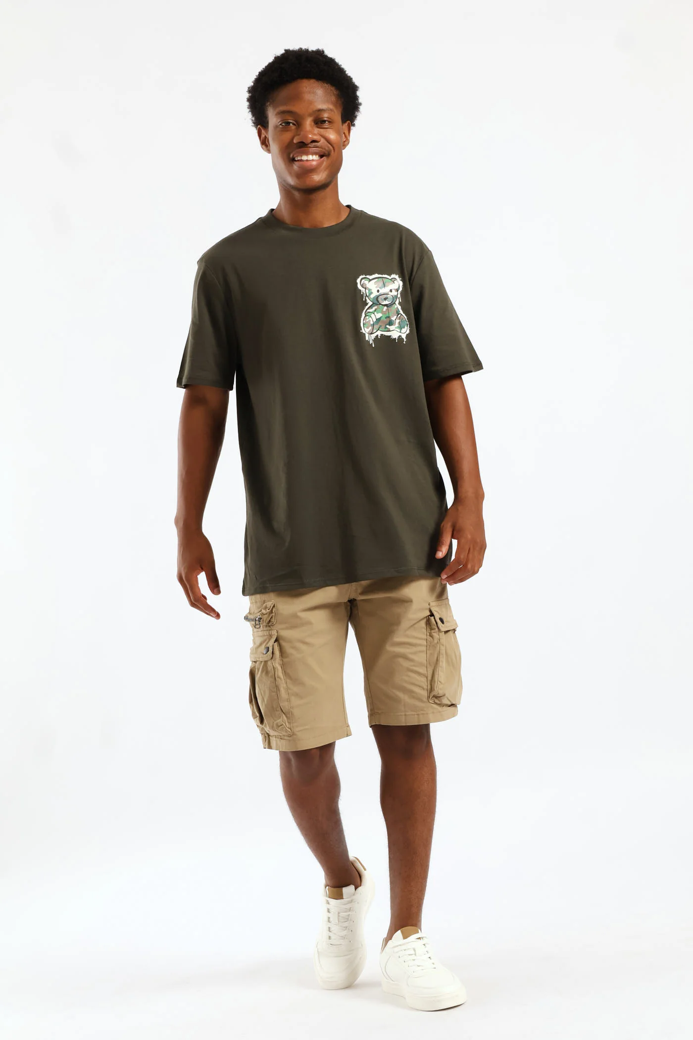 Camo Teddy Print Tee - Fatigue - Image 2