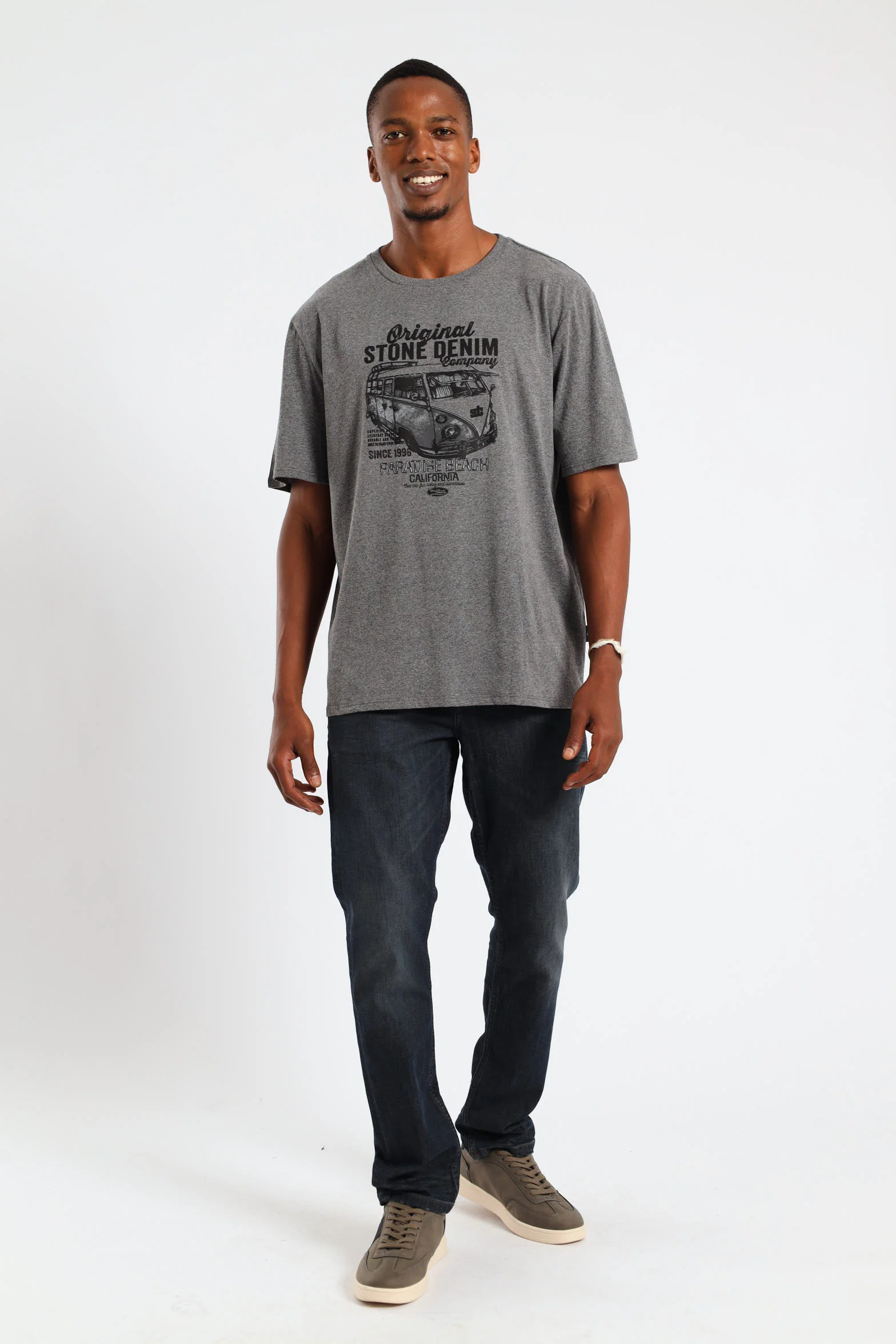 Camper Road Trip Photo Tee - Charcoal Melange - Image 4