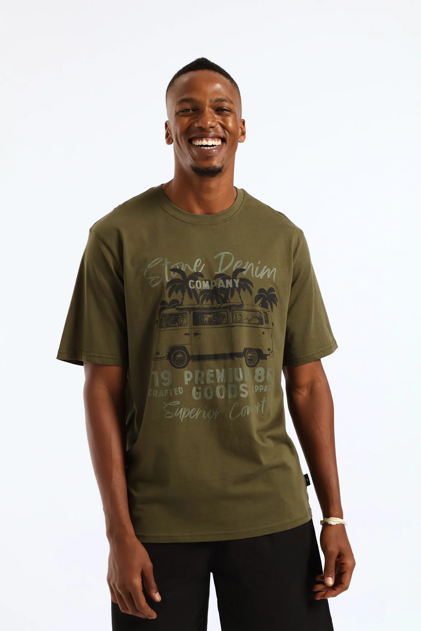 Camper Van Tee - Olive - Image 3