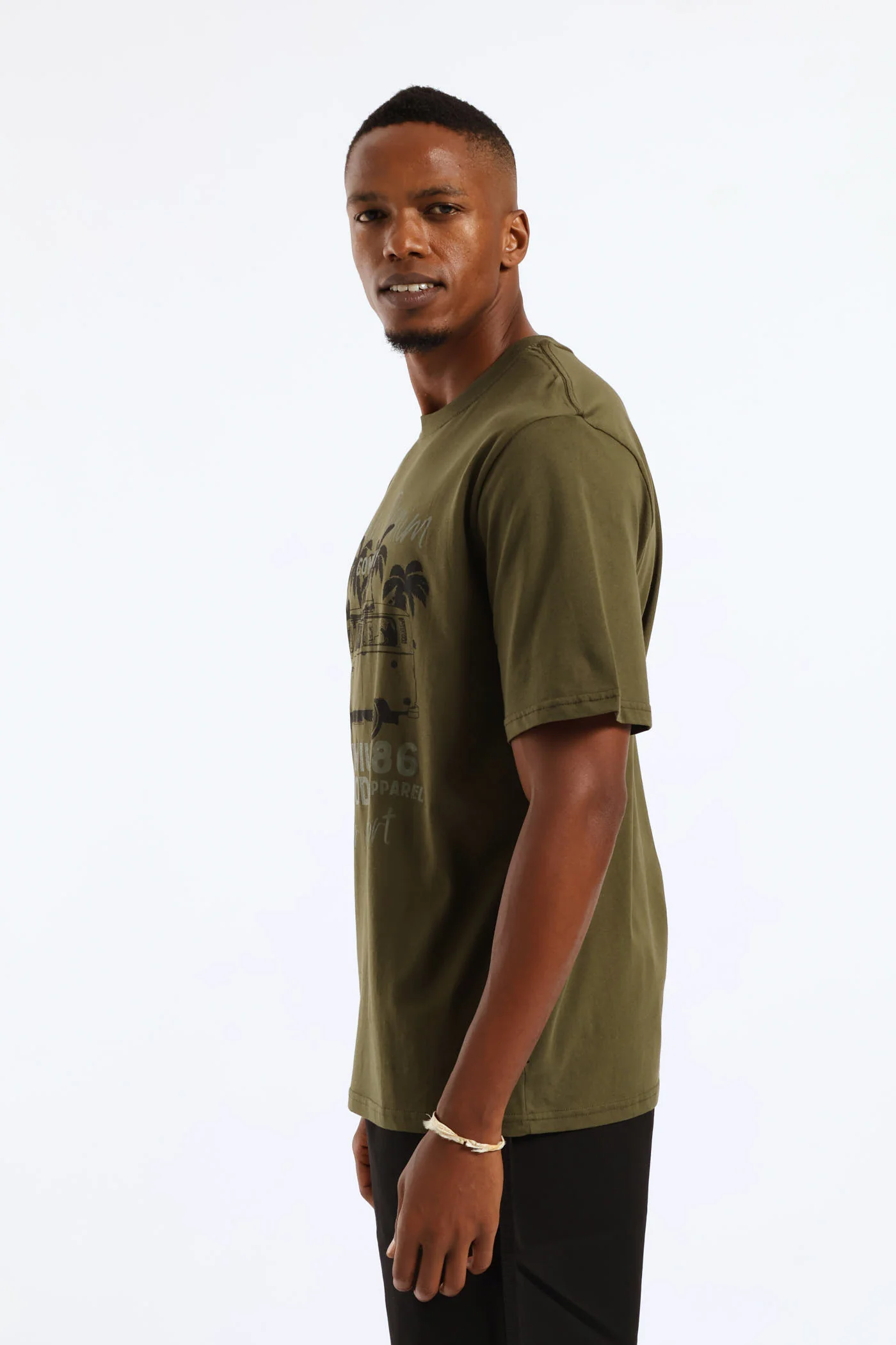 Camper Van Tee - Olive - Image 4