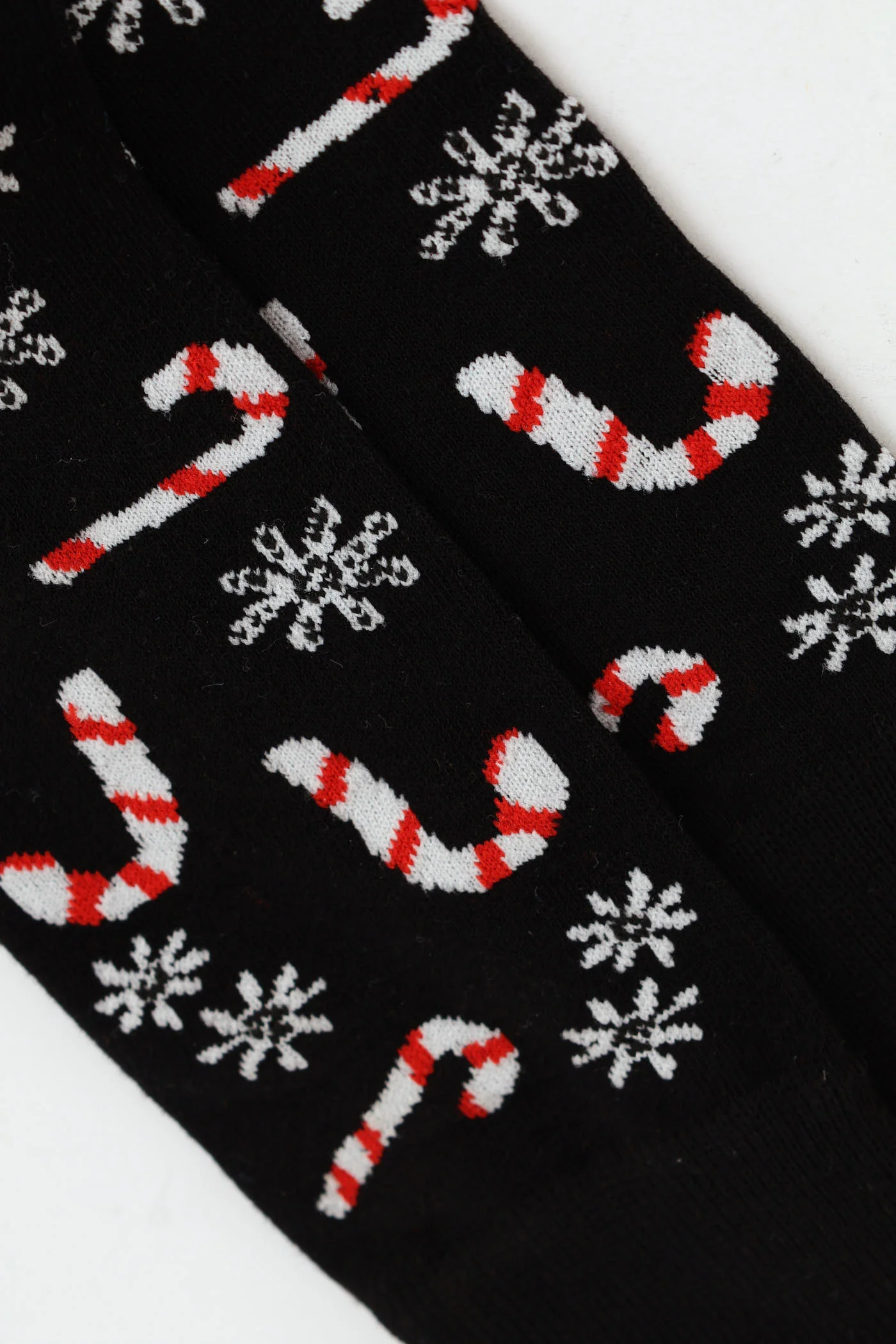 Candy Cane Christmas Socks - Black - Image 2