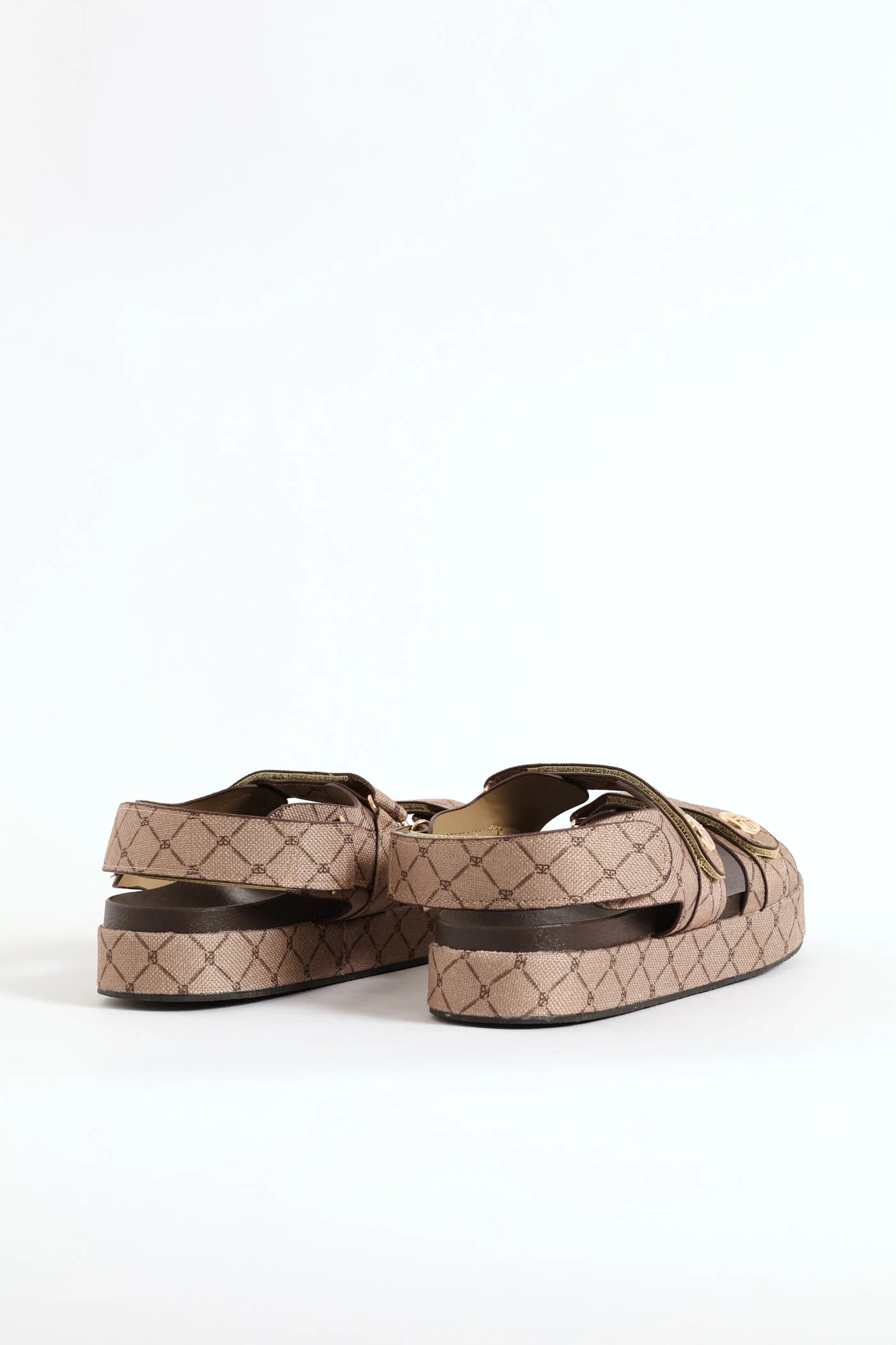 Canvas Double Velcro Strap Slingback Sandal - Natural - Image 4