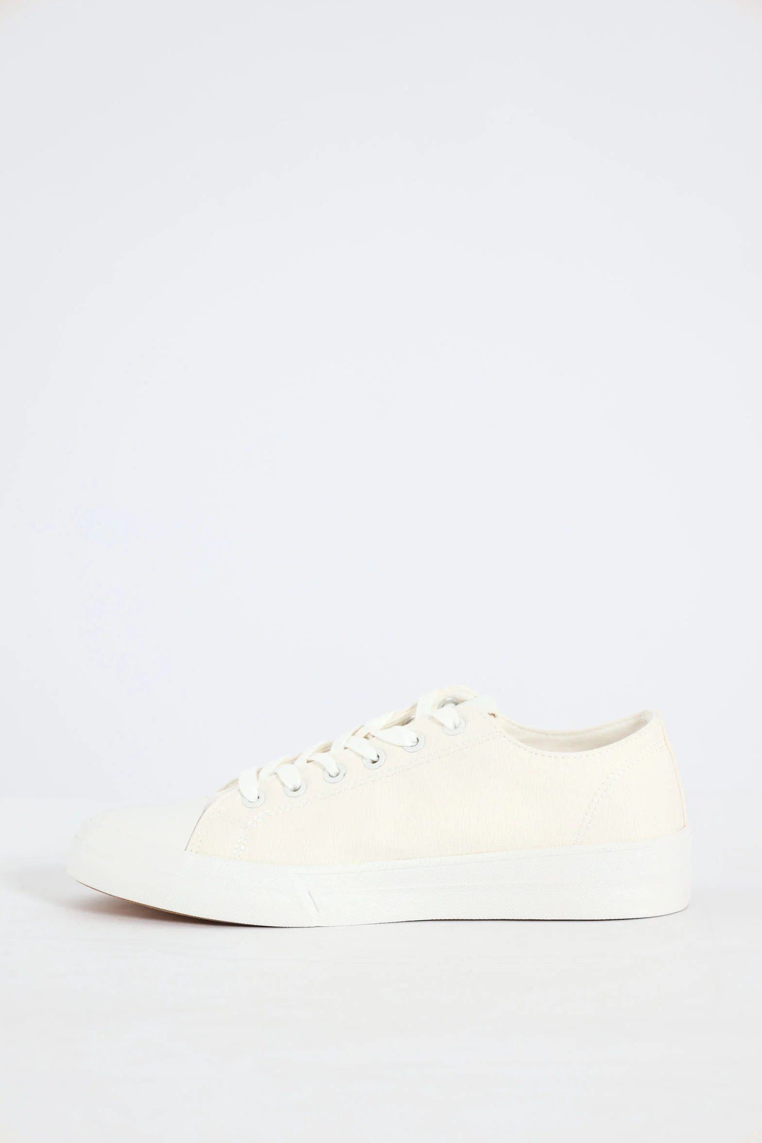 Canvas Lace Up Sneaker - White - Image 4