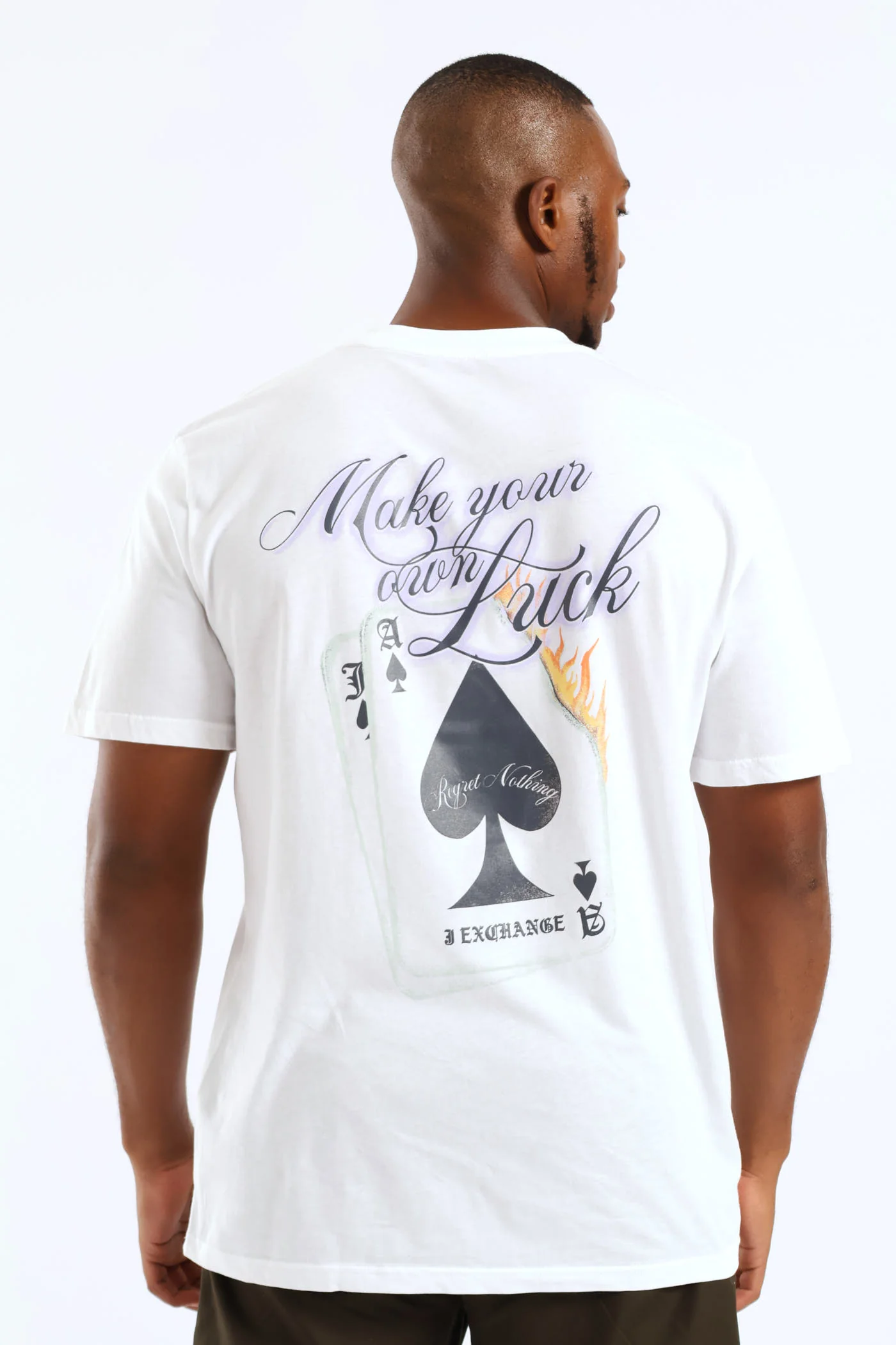 Cards Front & Back Print Tee - White - Image 2