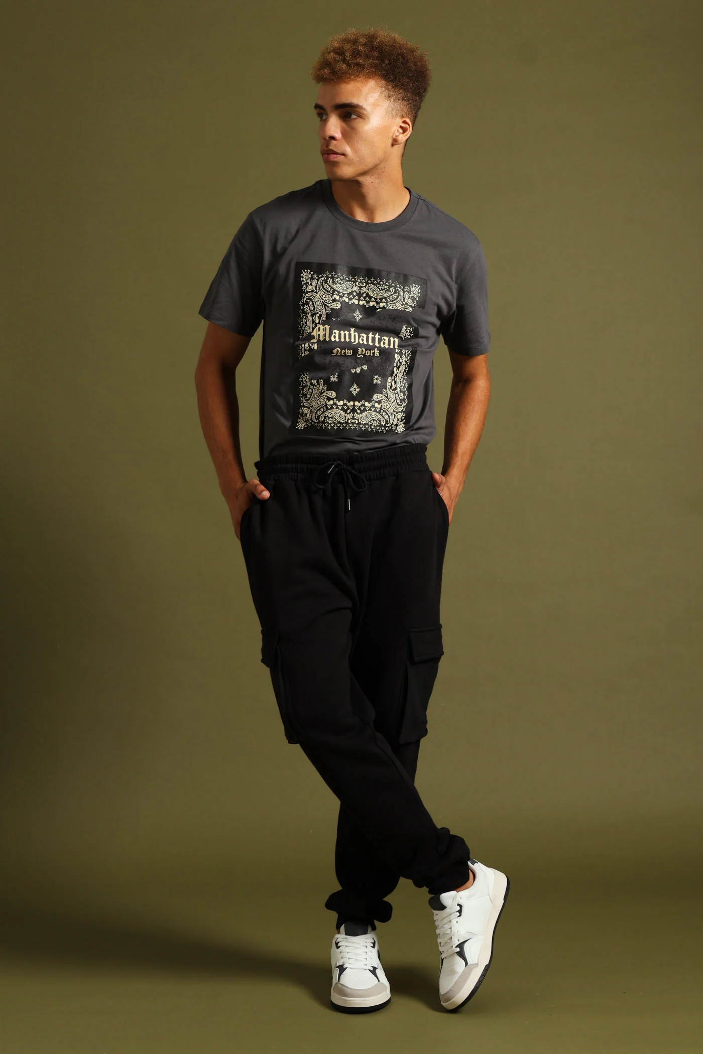 Cargo Fleece Jogger - Black - Image 3