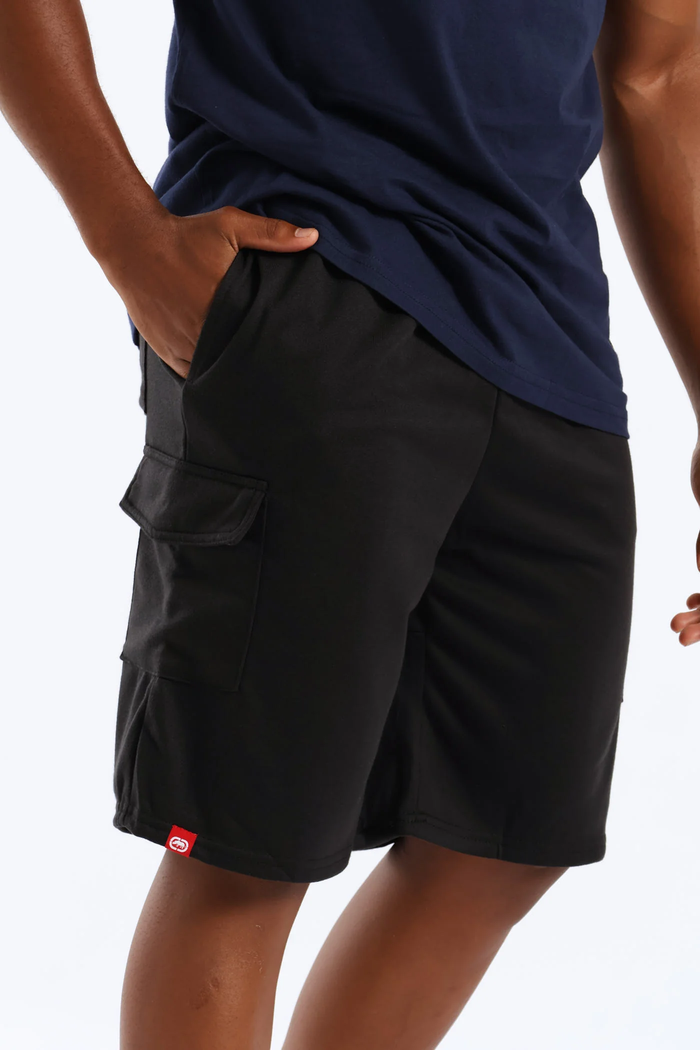 Cargo Fleece Shorts - Black - Image 2