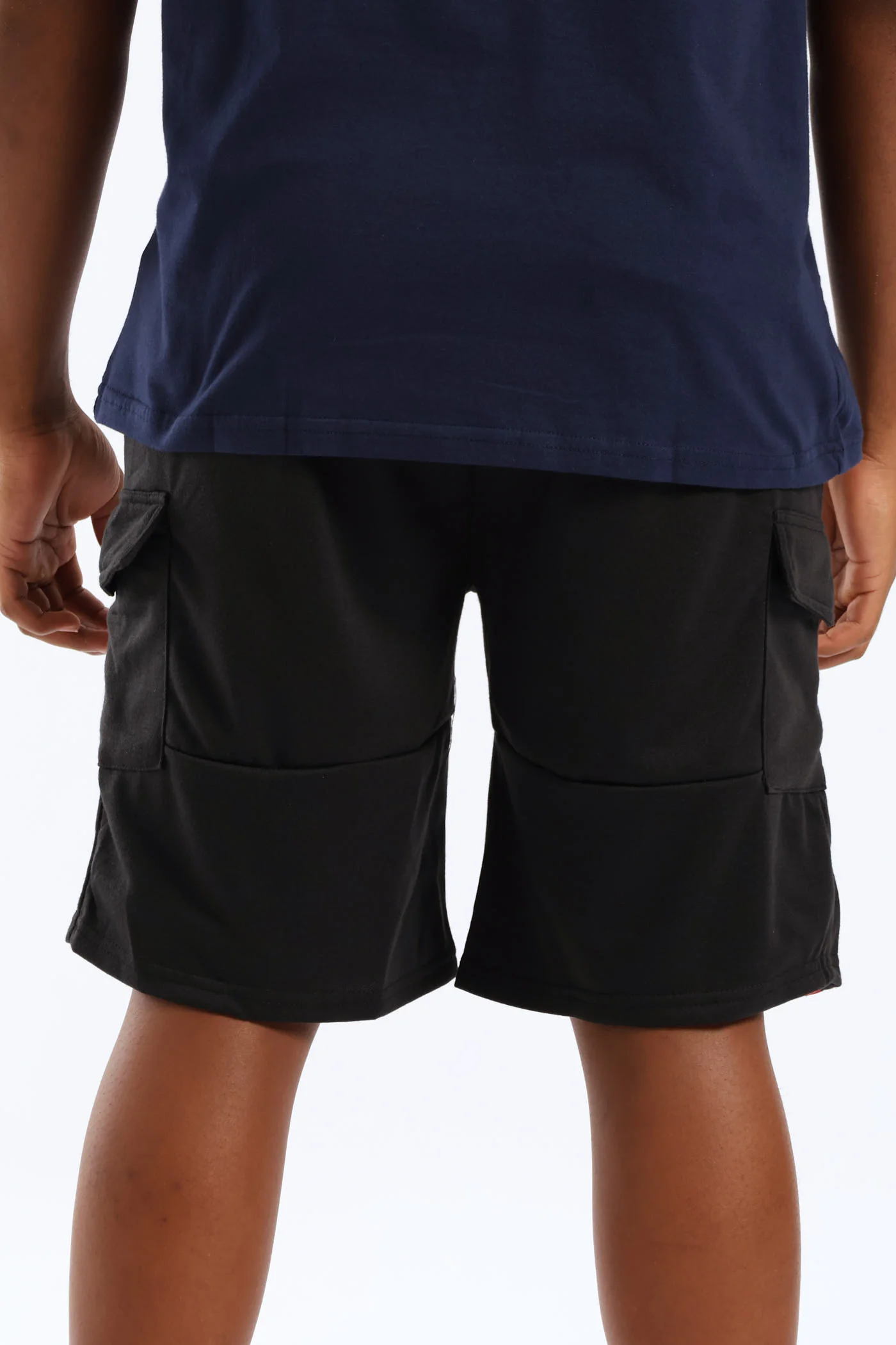Cargo Fleece Shorts - Black - Image 4