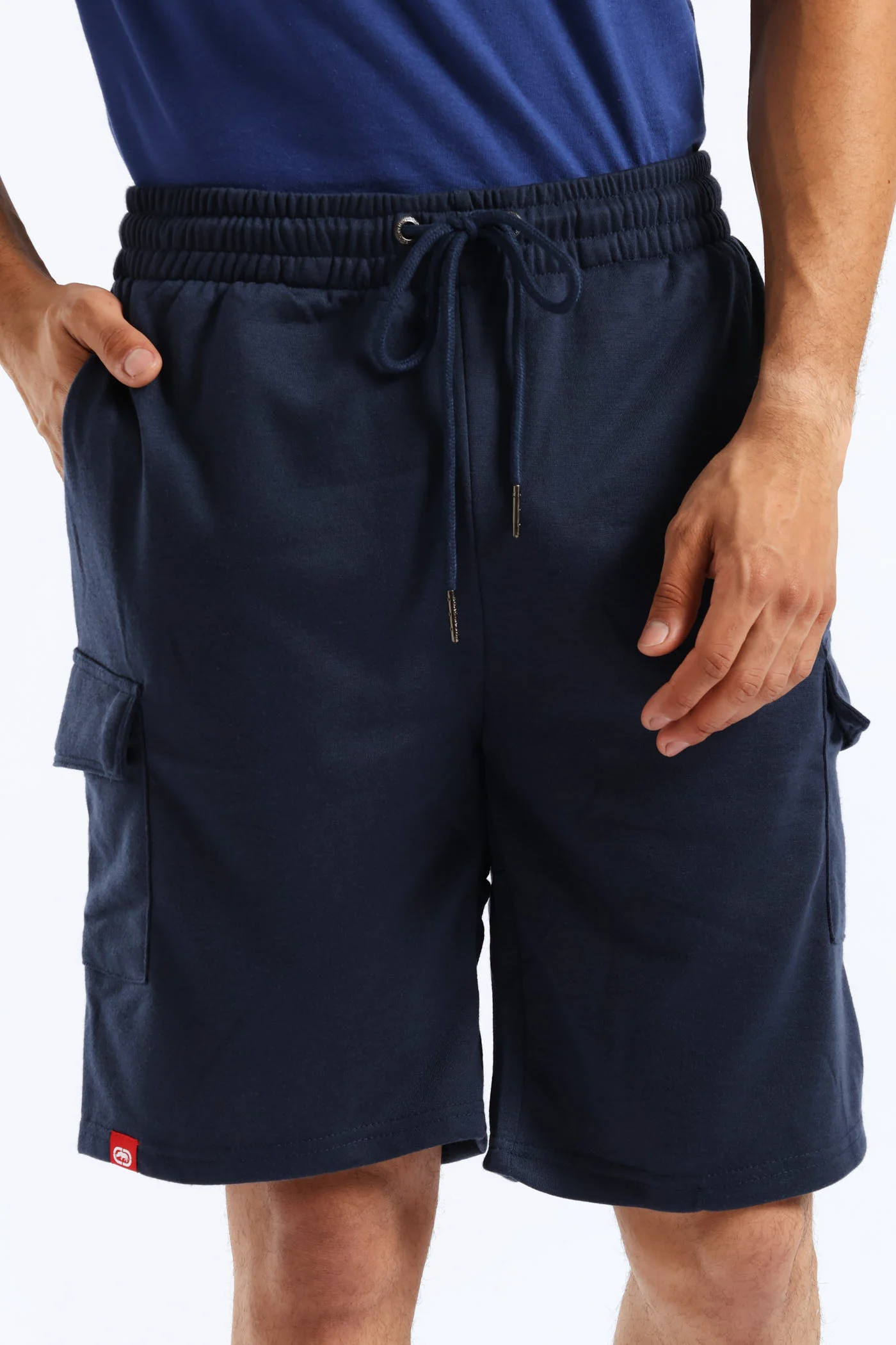 Cargo Fleece Shorts - Navy - Image 2