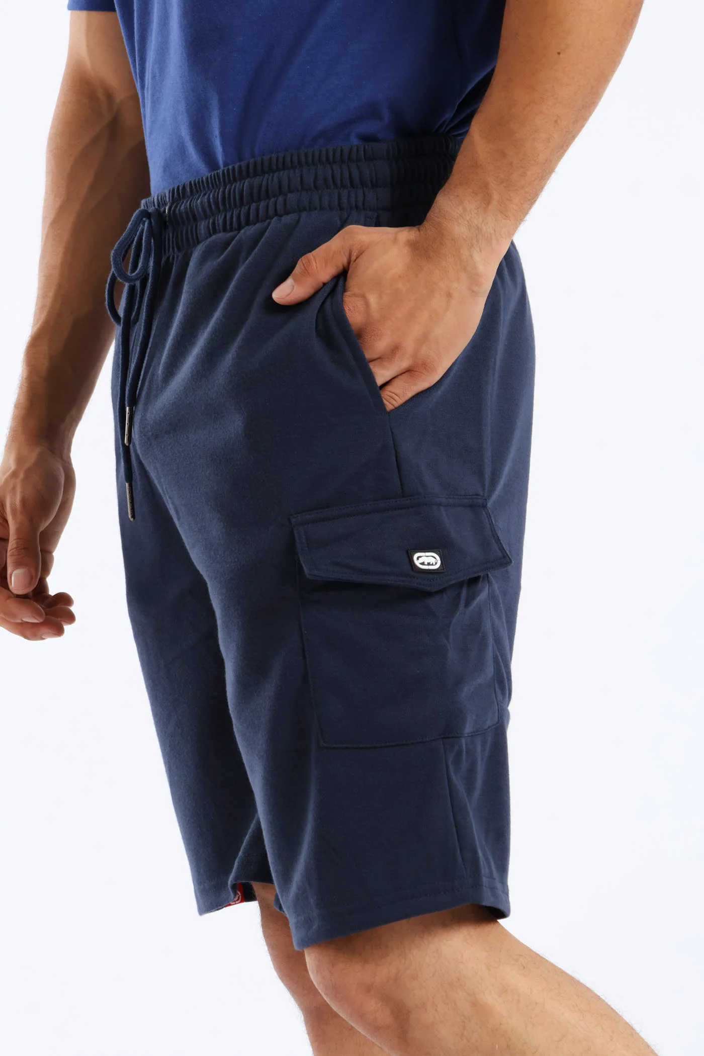 Cargo Fleece Shorts - Navy - Image 3
