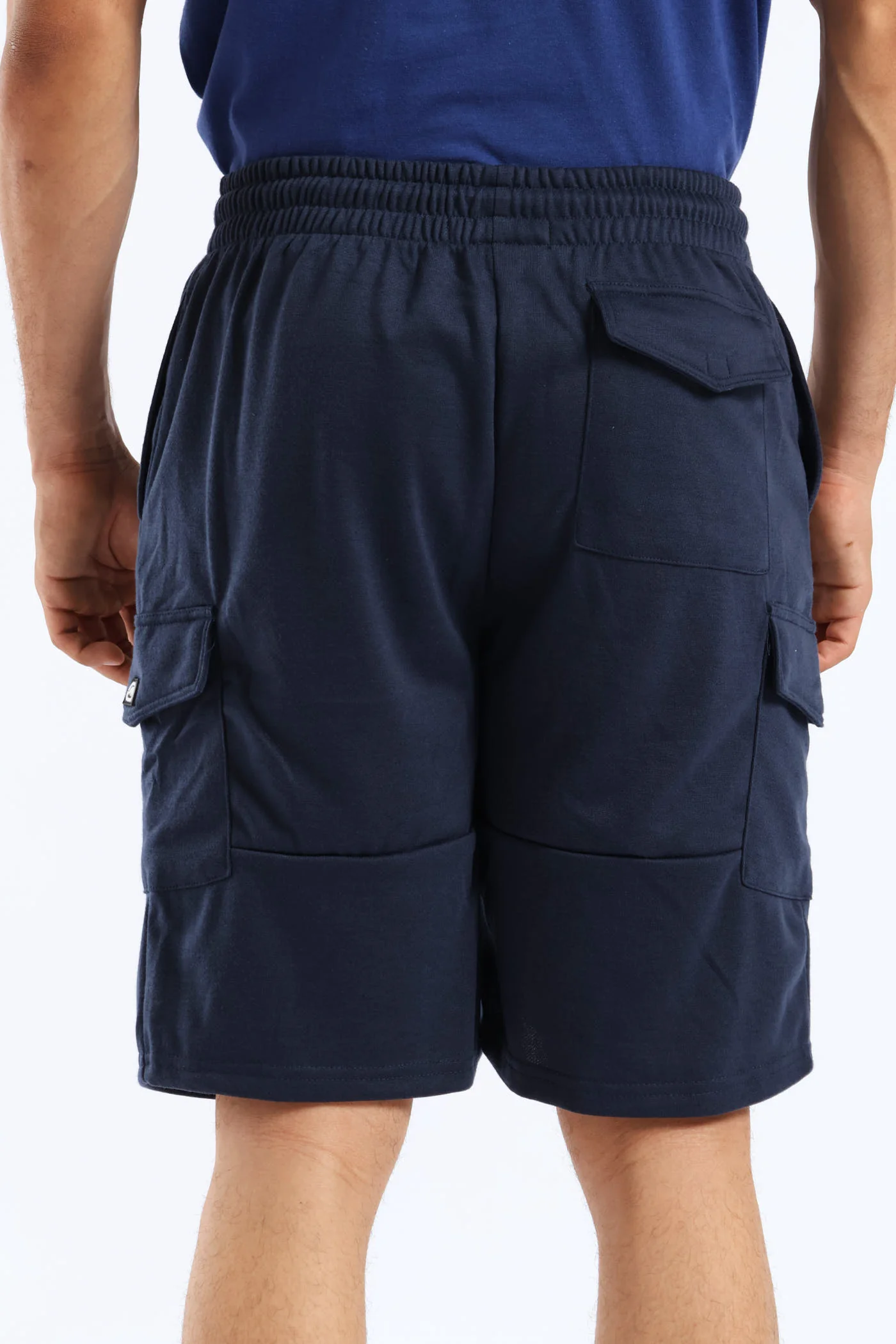 Cargo Fleece Shorts - Navy - Image 4