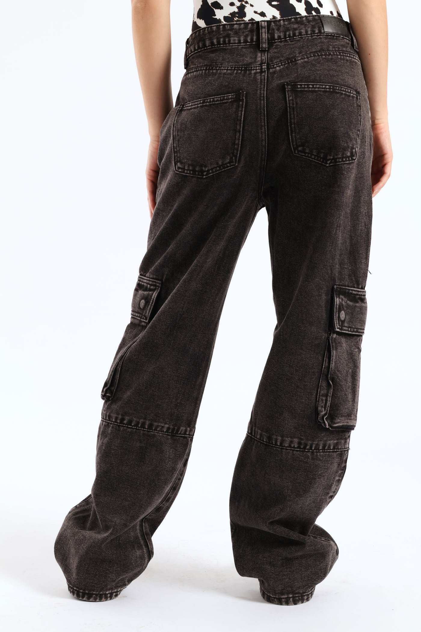 Cargo Wide Leg Denim - Salty Black - Image 4