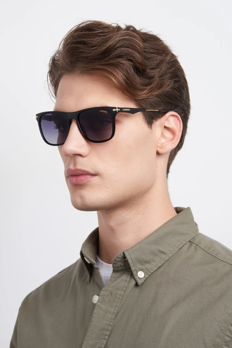 276/S Rimmed Rectangle Sunglasses - Black - Image 2