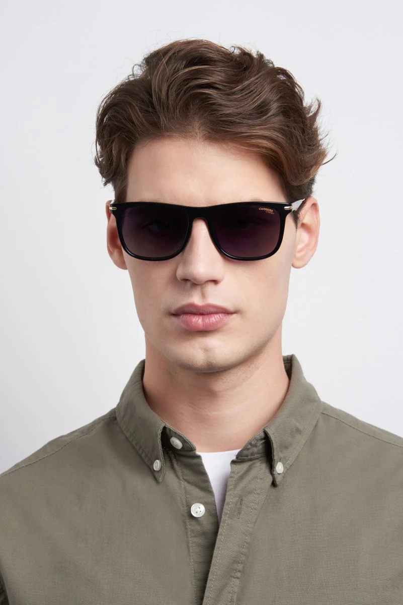 276/S Rimmed Rectangle Sunglasses - Black - Image 4