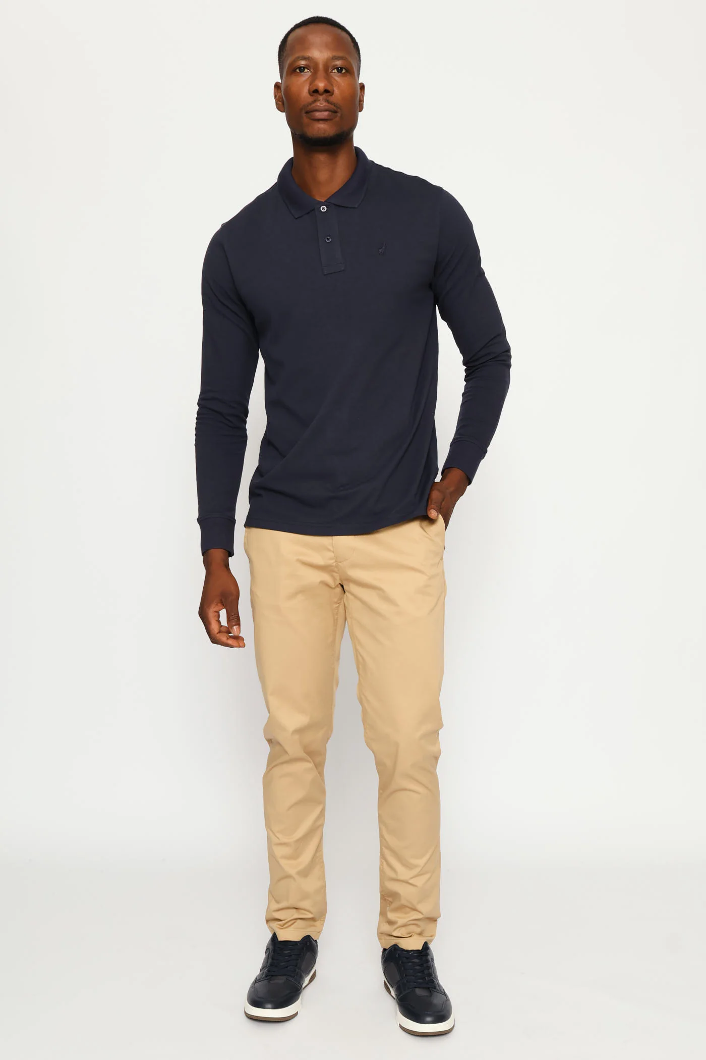 Carter Long Sleeve Golfer - Navy - Image 5