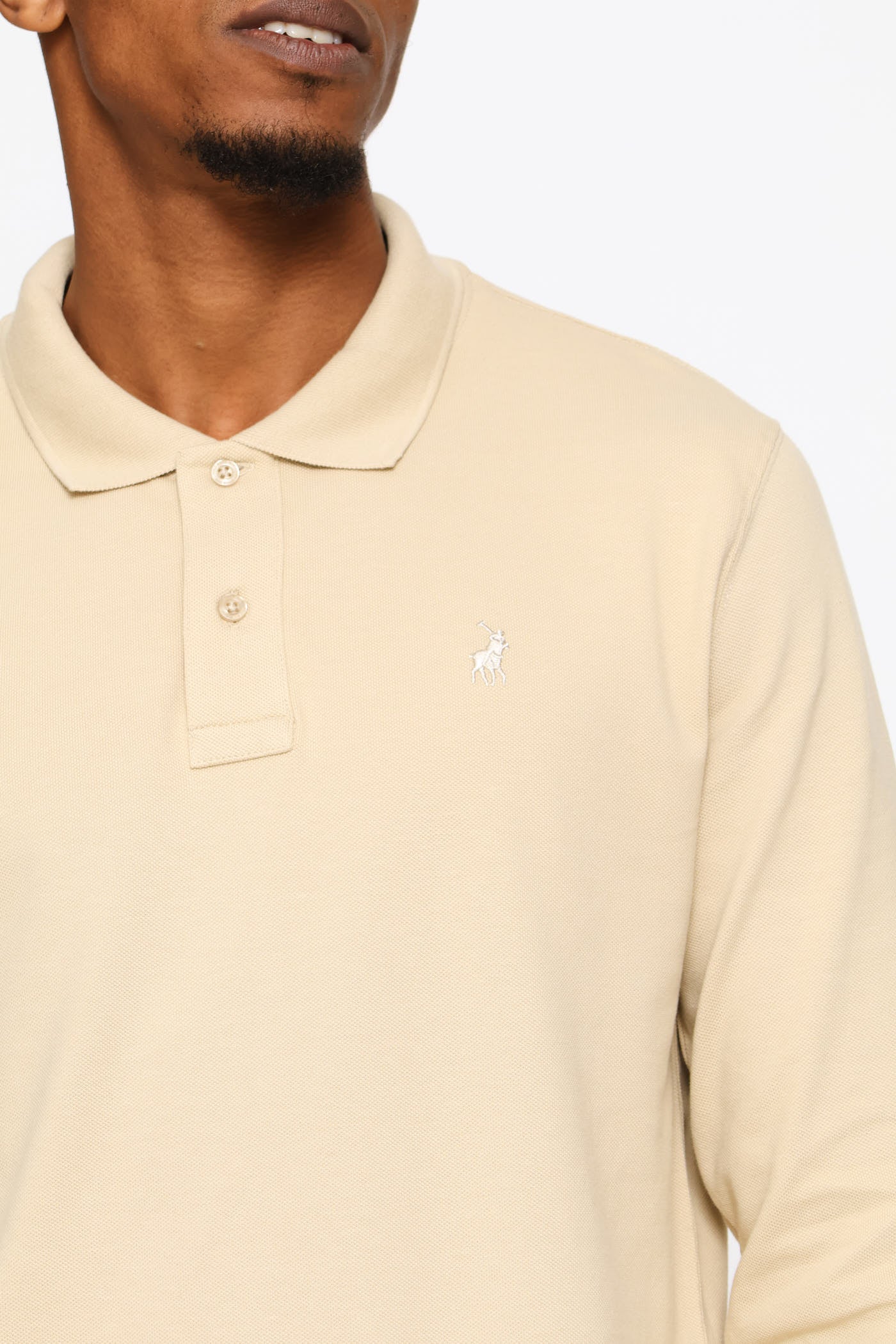 Carter Long Sleeve Golfer - Stone - Image 2