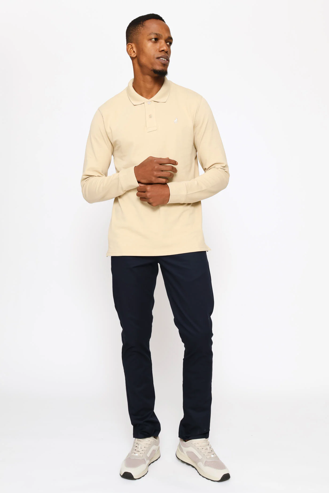 Carter Long Sleeve Golfer - Stone - Image 5