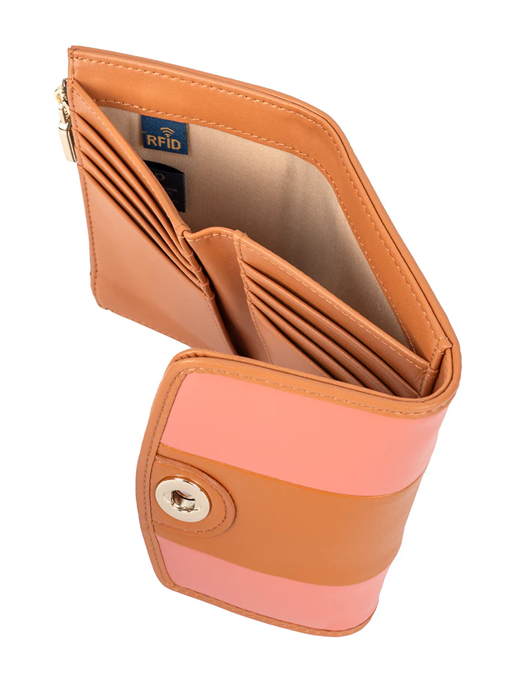 Casablanca Compact Trifold Purse - Coral - Image 2