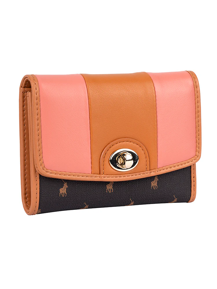 Casablanca Compact Trifold Purse - Coral - Image 5