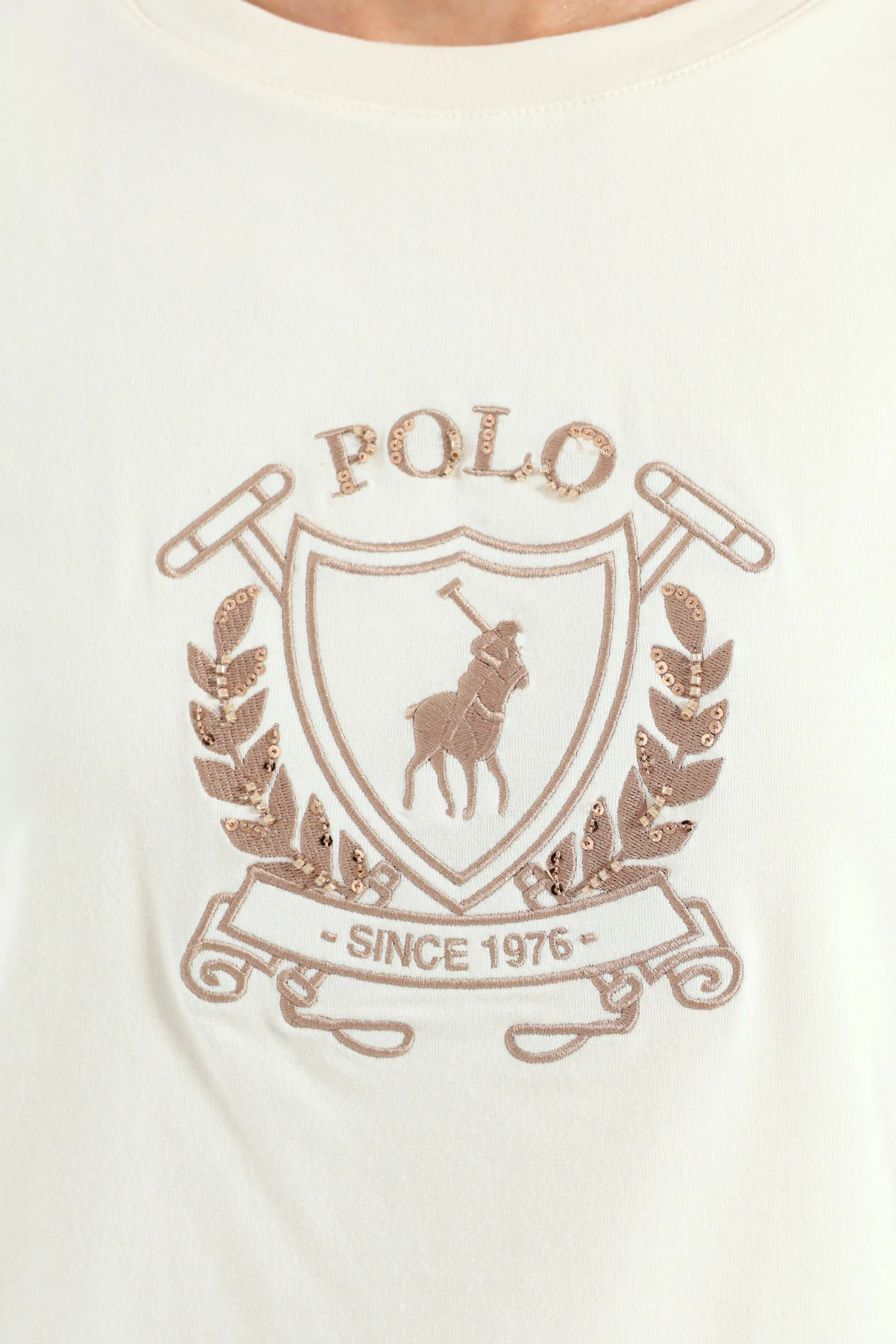 Casey Crest T-Shirt - Off White - Image 4