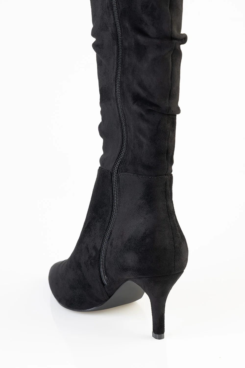 Cassandra Suede Mid Calf Boot - Black - Image 2
