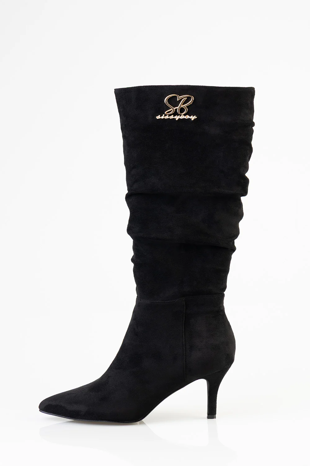 Cassandra Suede Mid Calf Boot - Black - Image 3