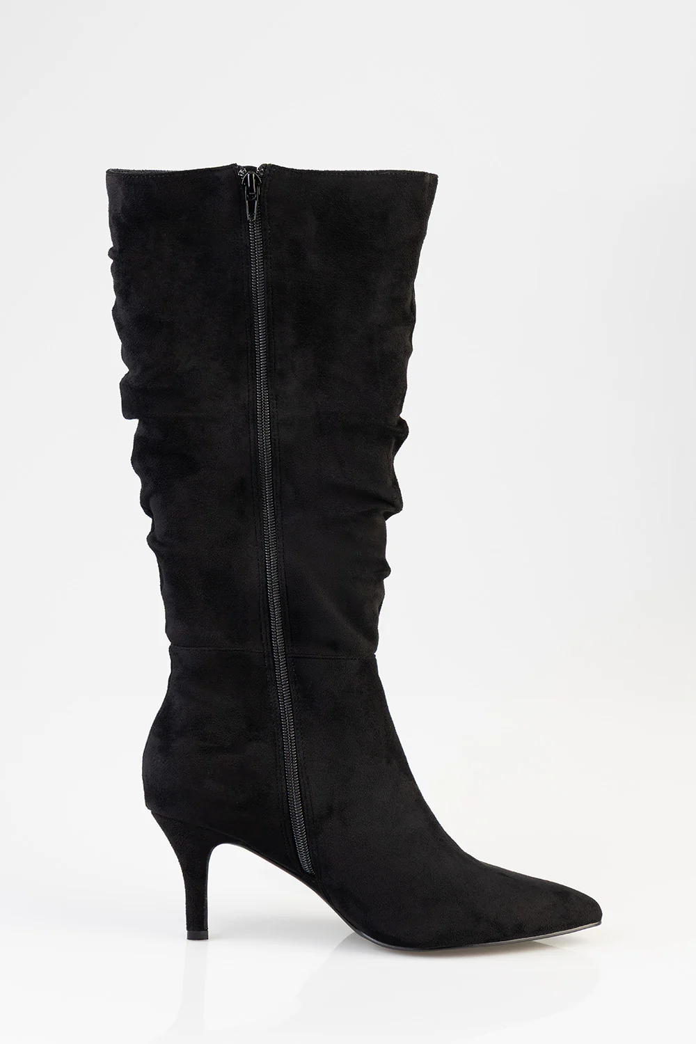 Cassandra Suede Mid Calf Boot - Black - Image 4