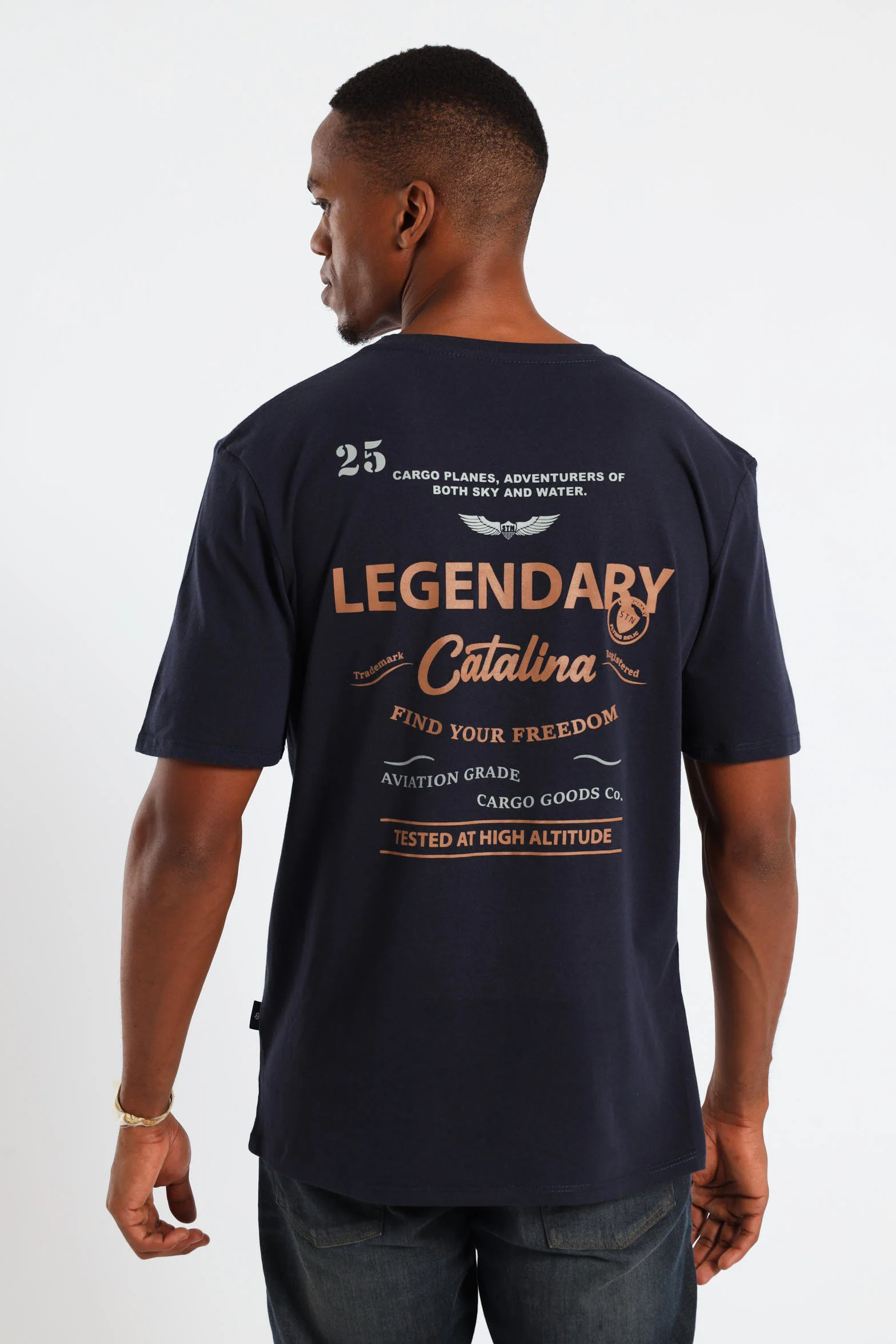 Catalina Front & Back Tee - Navy - Image 2